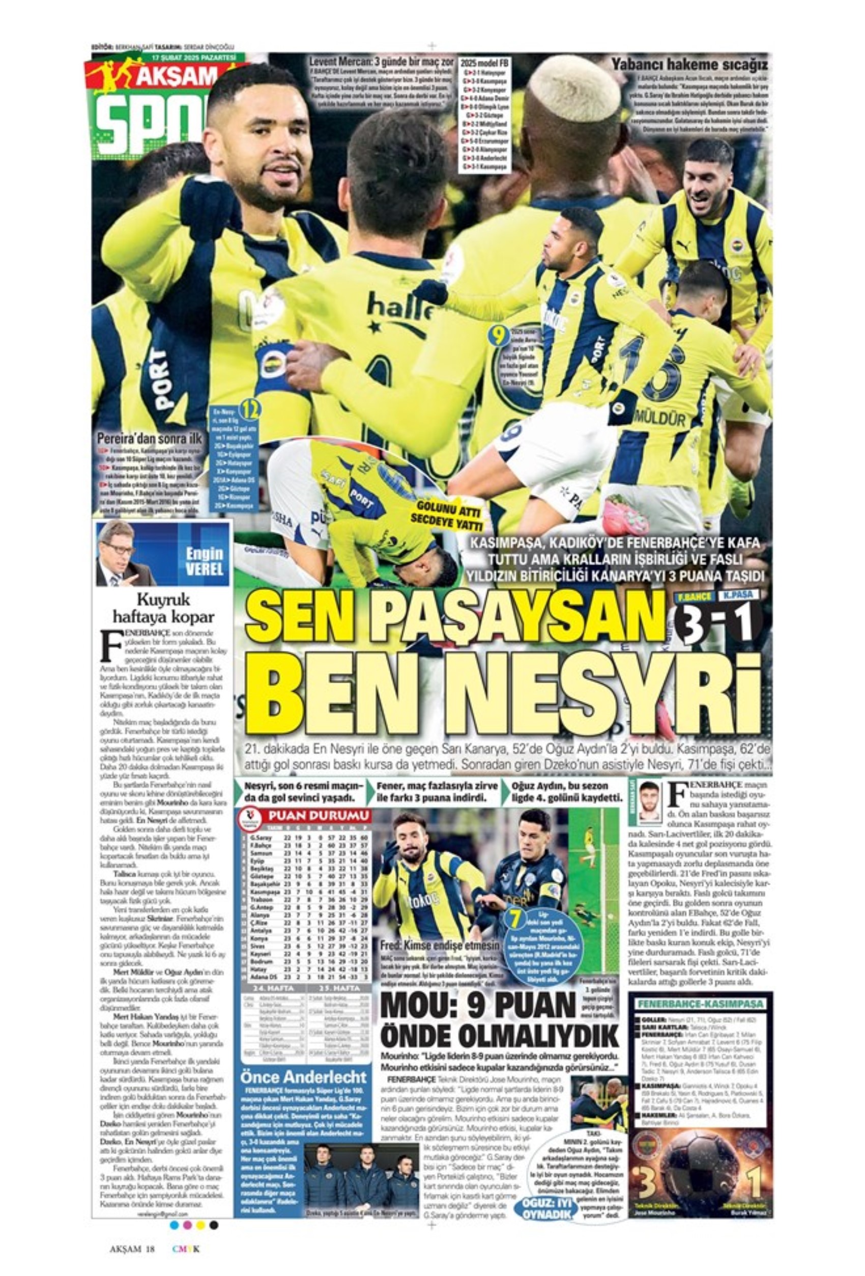 Sporda günün manşetleri... Fenerbahçe doludizgin: Okan Buruk'tan derbi öncesi revizyon kararı