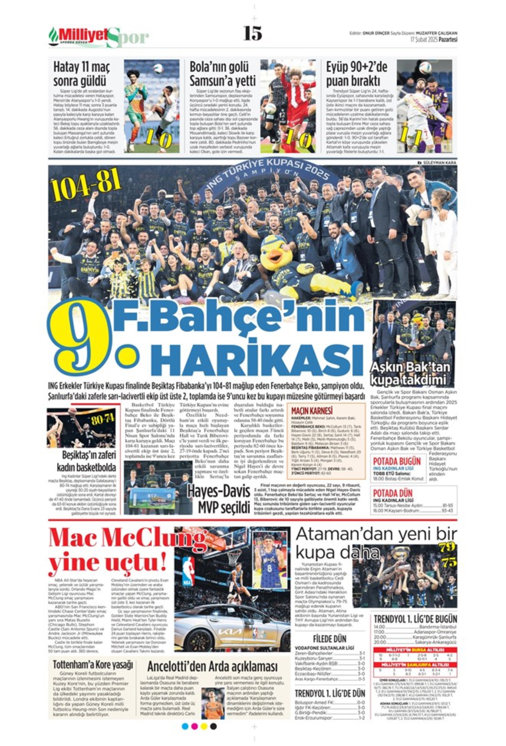 Sporda günün manşetleri... Fenerbahçe doludizgin: Okan Buruk'tan derbi öncesi revizyon kararı