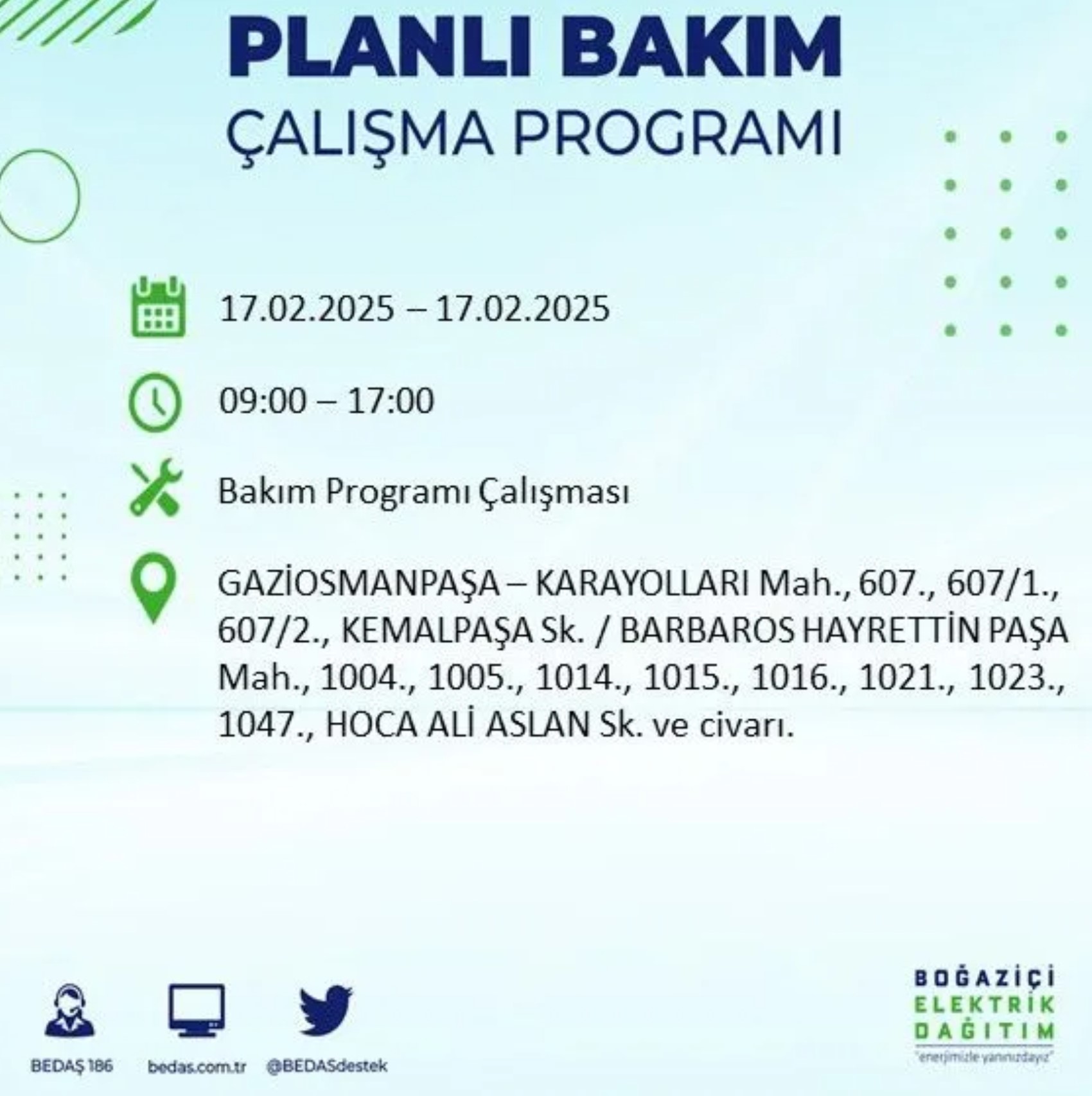 BEDAŞ açıkladı... İstanbul'da elektrik kesintisi: 17 Şubat'ta hangi mahalleler etkilenecek?