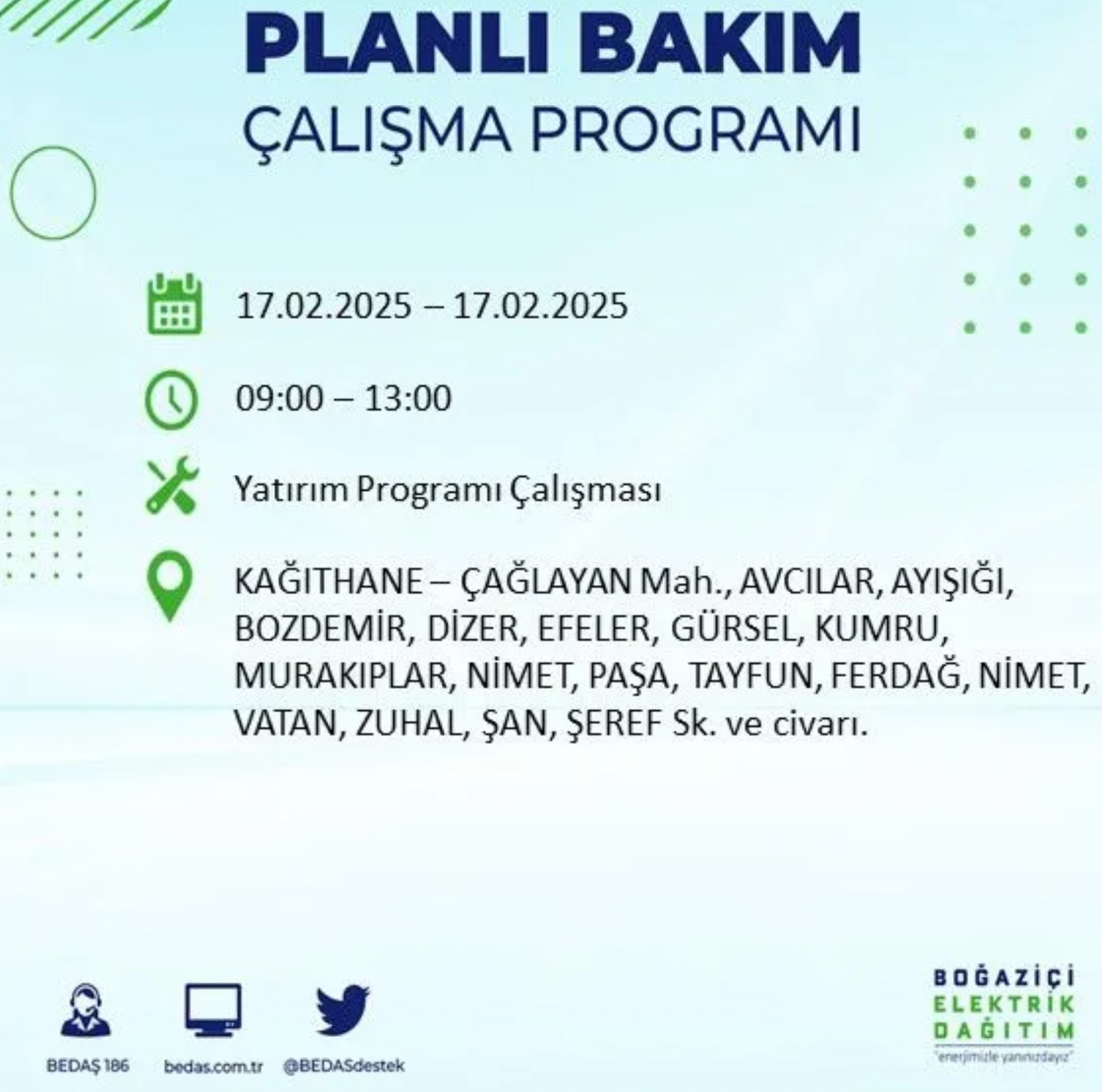 BEDAŞ açıkladı... İstanbul'da elektrik kesintisi: 17 Şubat'ta hangi mahalleler etkilenecek?