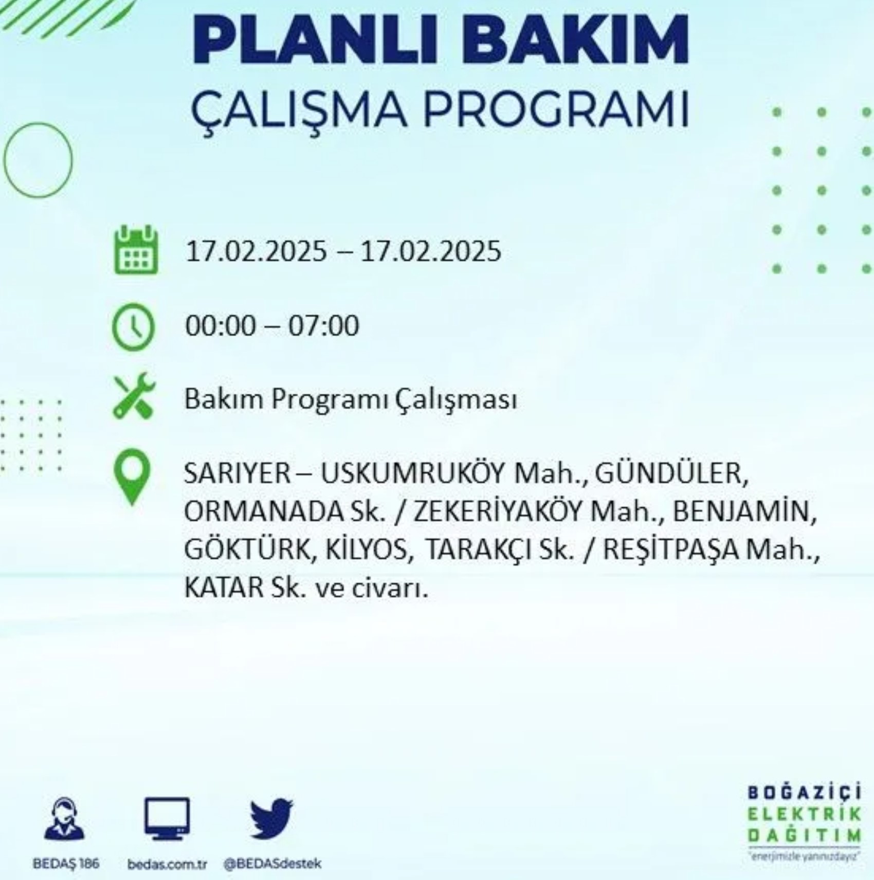 BEDAŞ açıkladı... İstanbul'da elektrik kesintisi: 17 Şubat'ta hangi mahalleler etkilenecek?