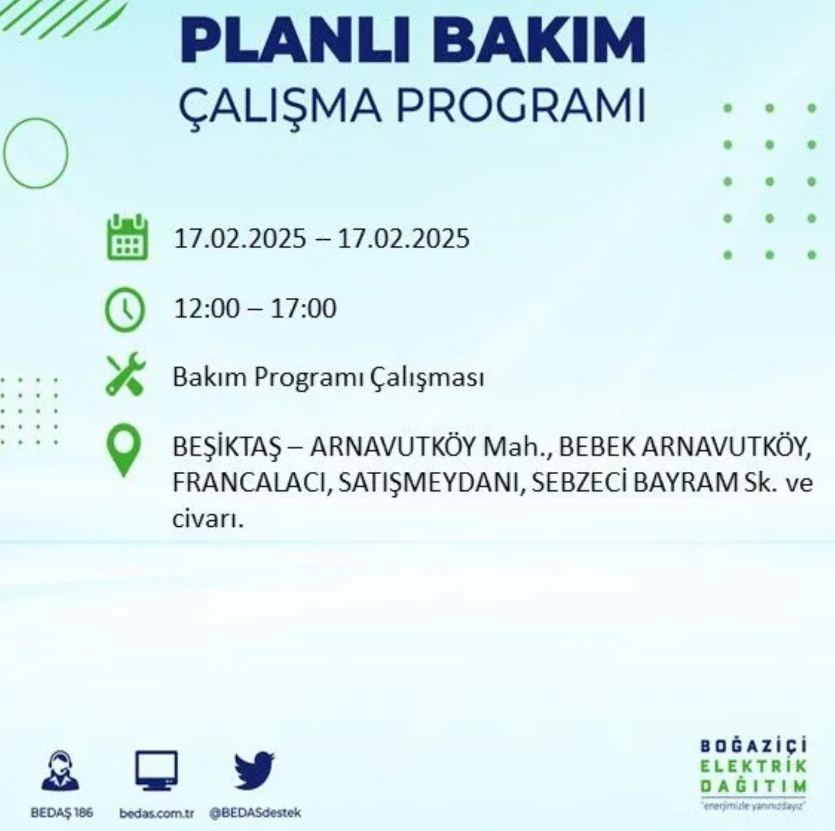 BEDAŞ açıkladı... İstanbul'da elektrik kesintisi: 17 Şubat'ta hangi mahalleler etkilenecek?