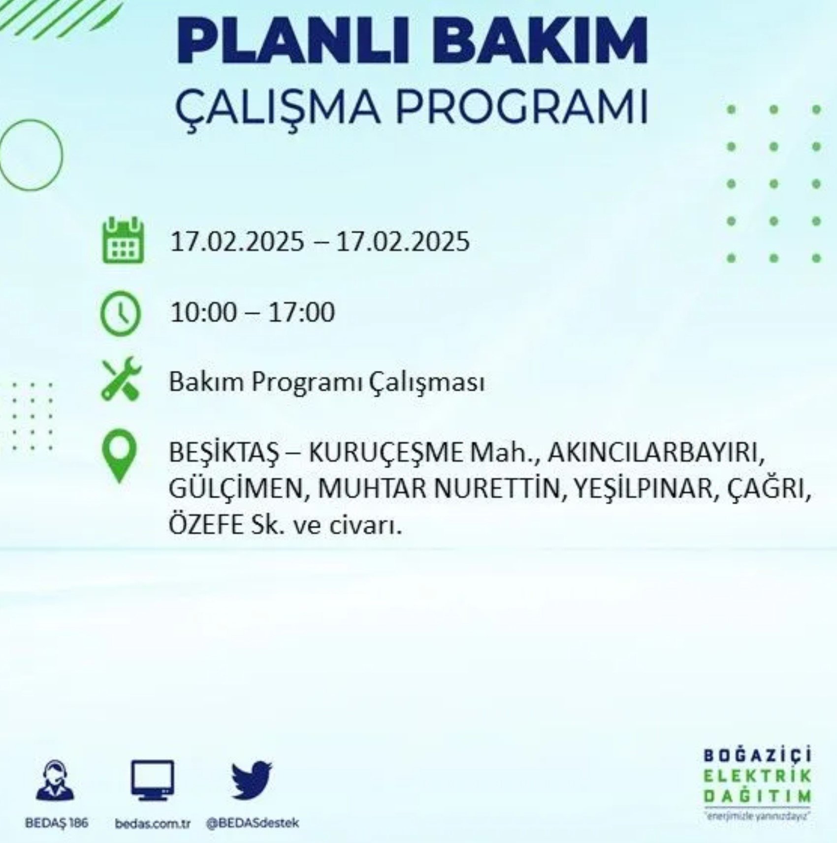 BEDAŞ açıkladı... İstanbul'da elektrik kesintisi: 17 Şubat'ta hangi mahalleler etkilenecek?