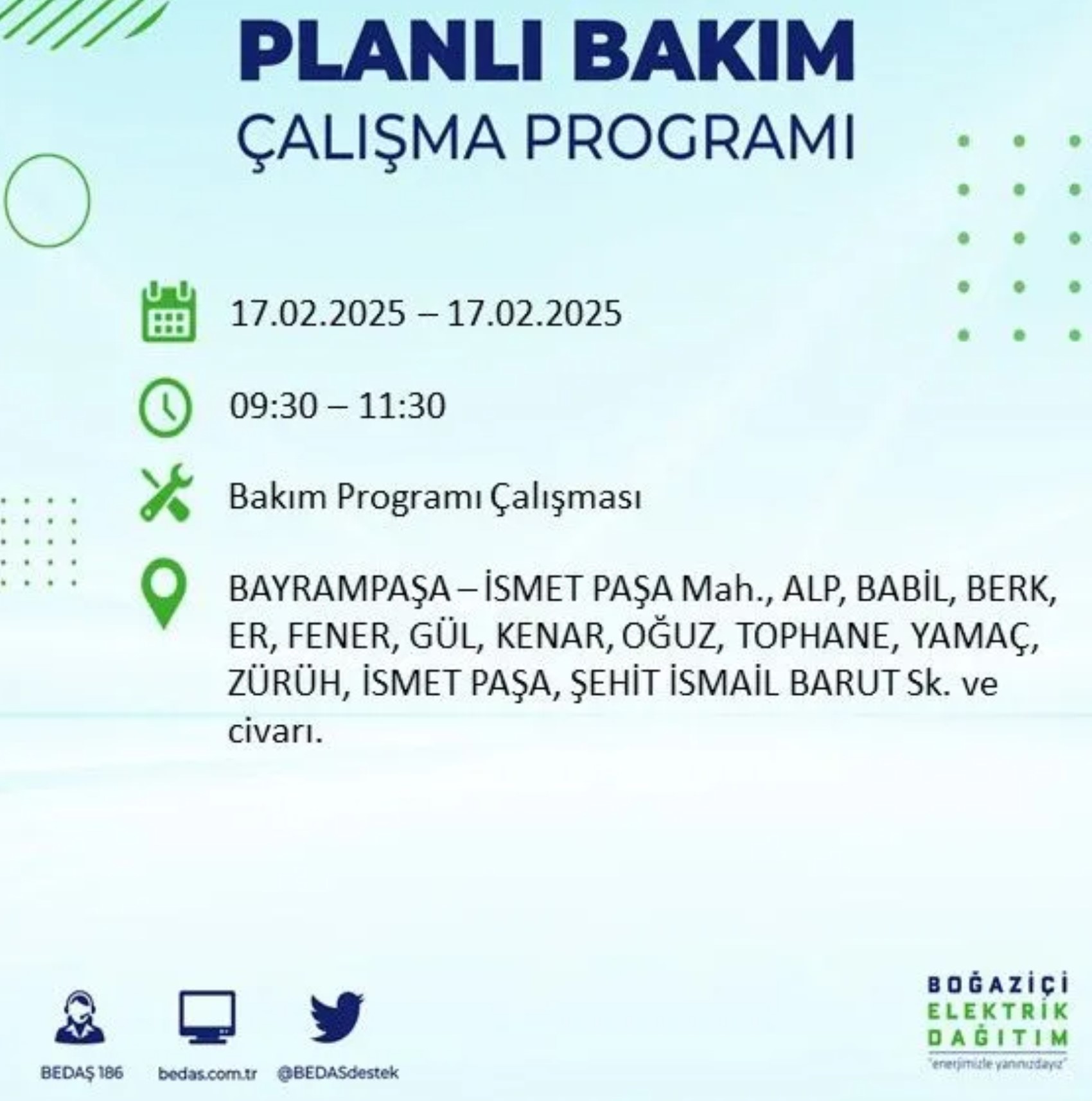 BEDAŞ açıkladı... İstanbul'da elektrik kesintisi: 17 Şubat'ta hangi mahalleler etkilenecek?