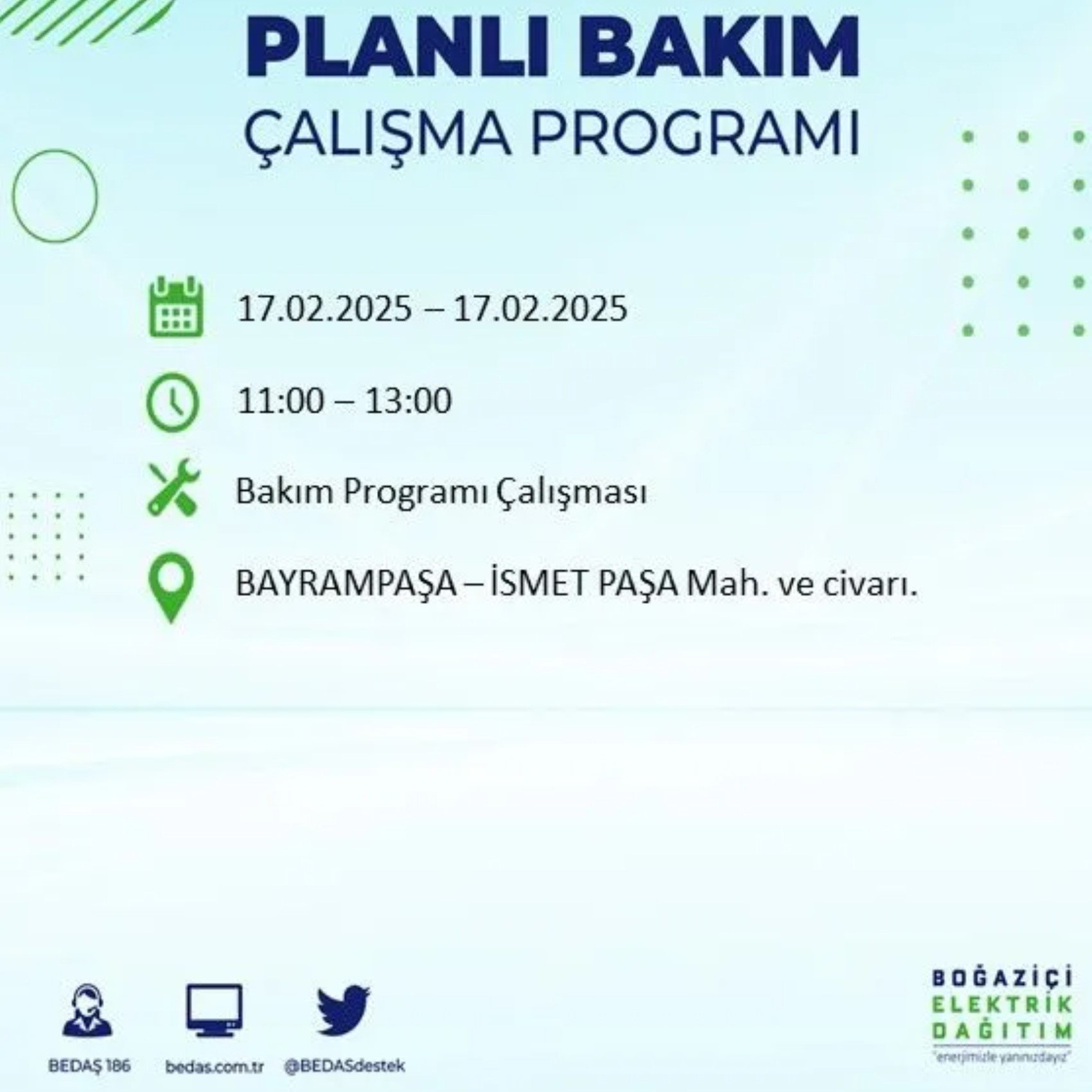 BEDAŞ açıkladı... İstanbul'da elektrik kesintisi: 17 Şubat'ta hangi mahalleler etkilenecek?