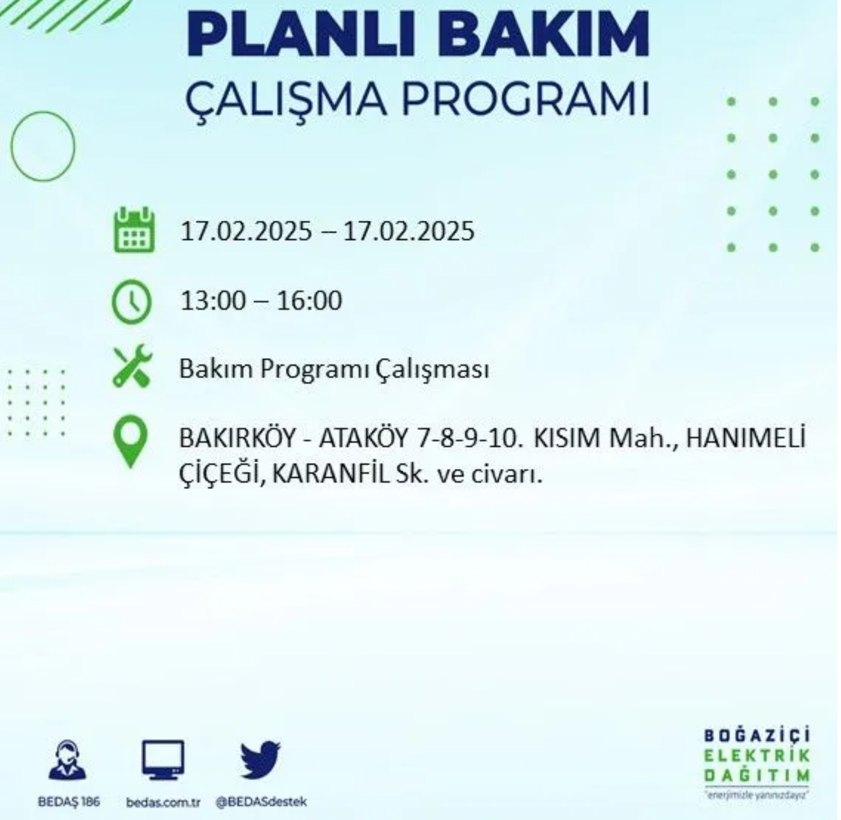 BEDAŞ açıkladı... İstanbul'da elektrik kesintisi: 17 Şubat'ta hangi mahalleler etkilenecek?