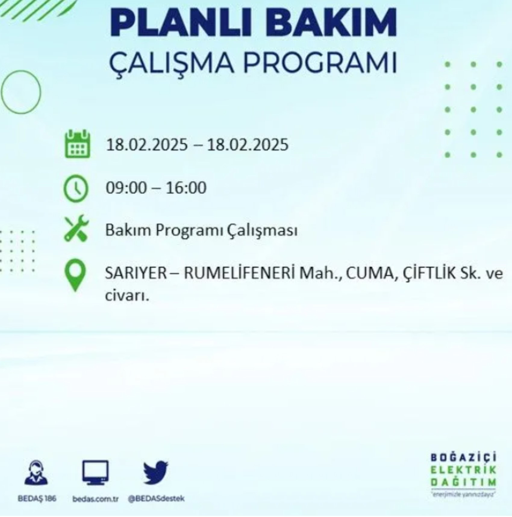 BEDAŞ açıkladı... İstanbul'da elektrik kesintisi: 18 Şubat'ta hangi mahalleler etkilenecek?