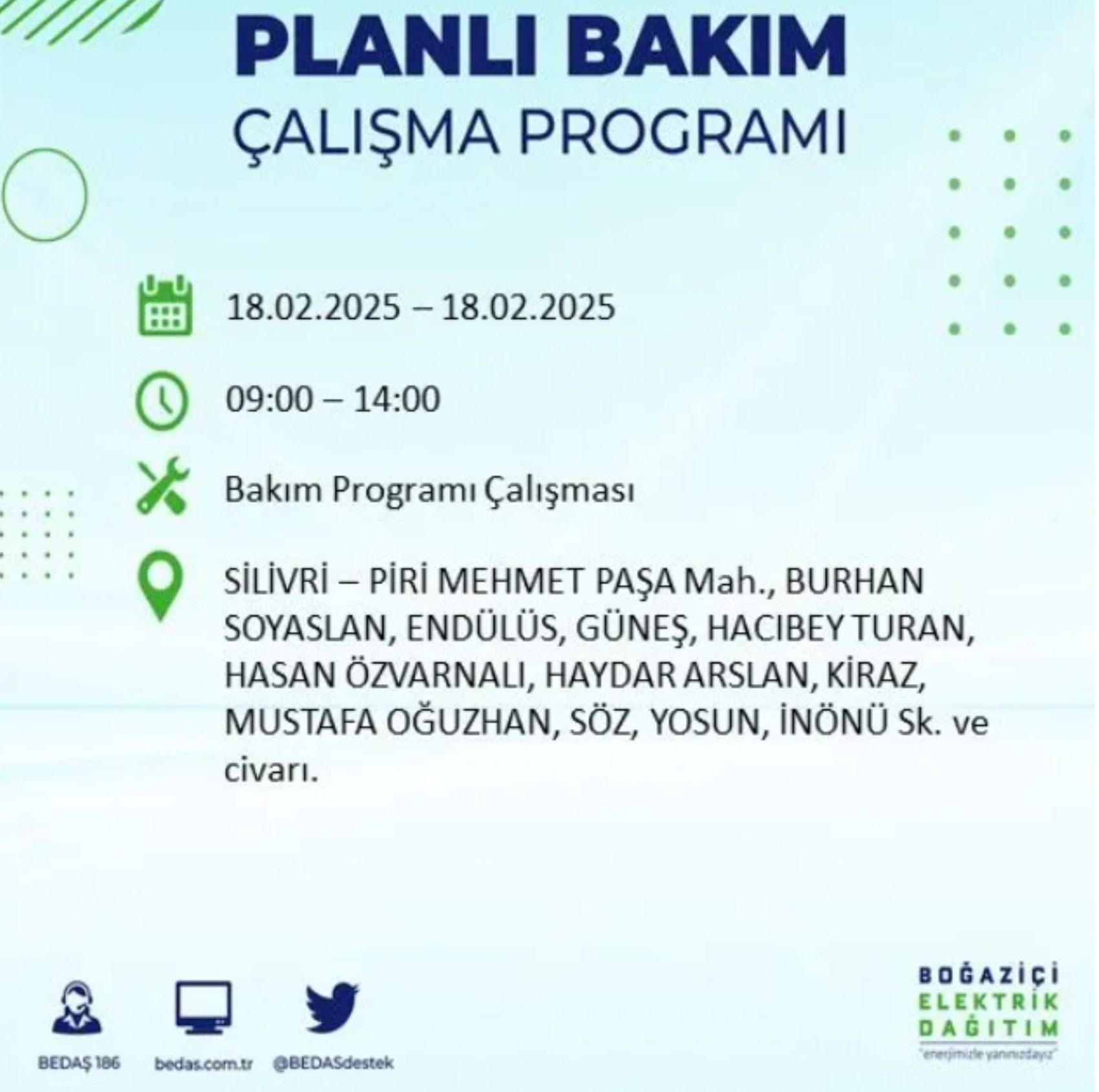 BEDAŞ açıkladı... İstanbul'da elektrik kesintisi: 18 Şubat'ta hangi mahalleler etkilenecek?