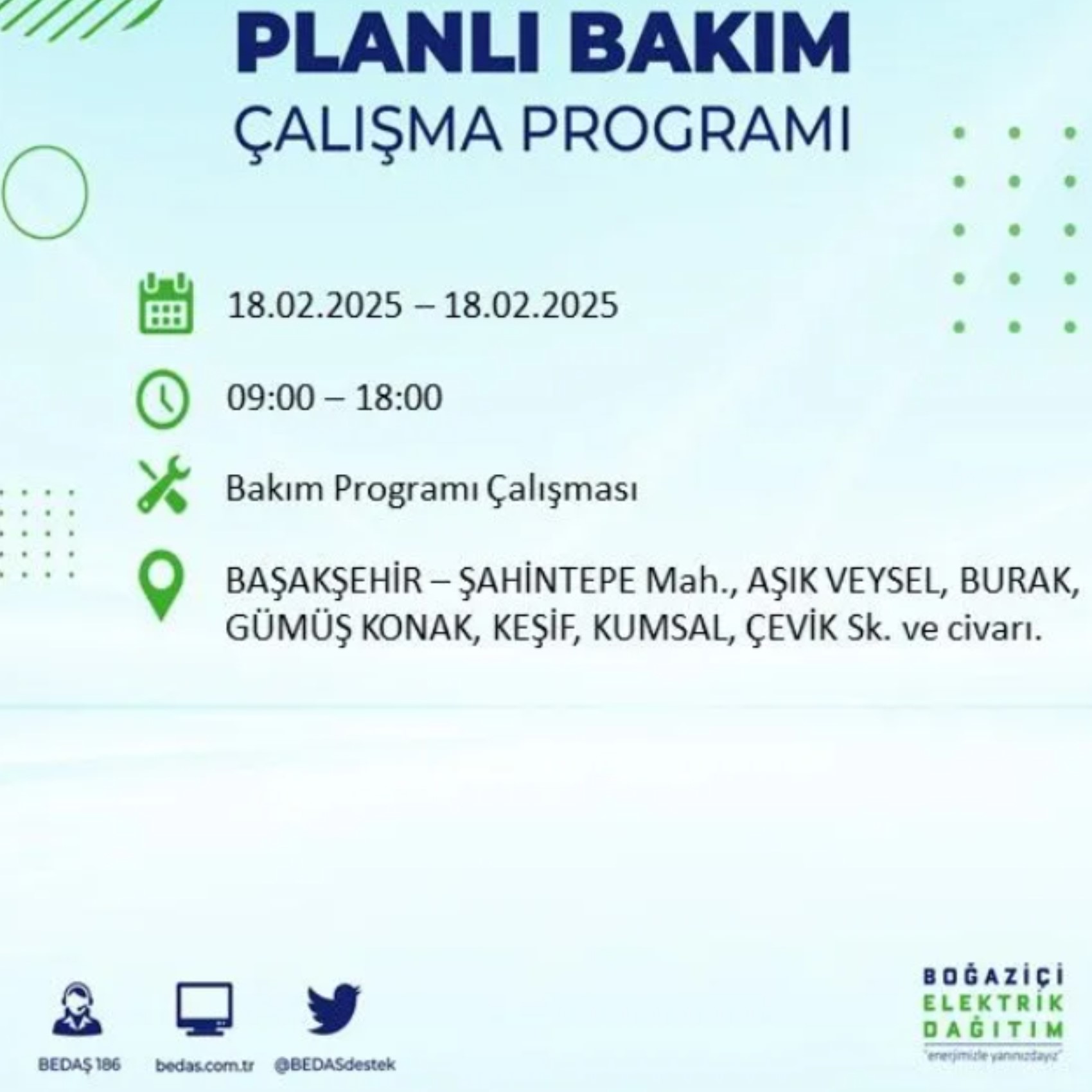 BEDAŞ açıkladı... İstanbul'da elektrik kesintisi: 18 Şubat'ta hangi mahalleler etkilenecek?