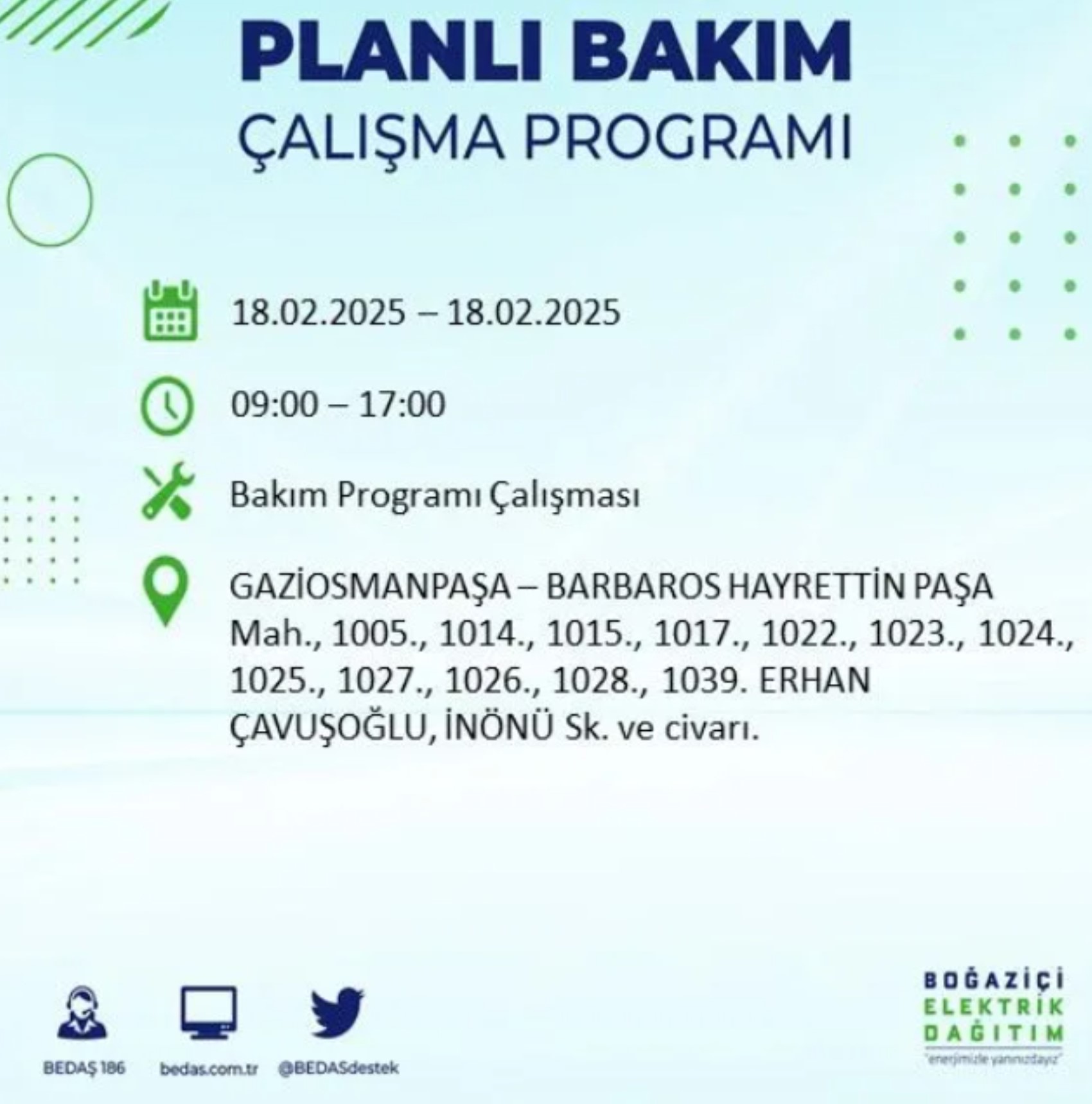 BEDAŞ açıkladı... İstanbul'da elektrik kesintisi: 18 Şubat'ta hangi mahalleler etkilenecek?