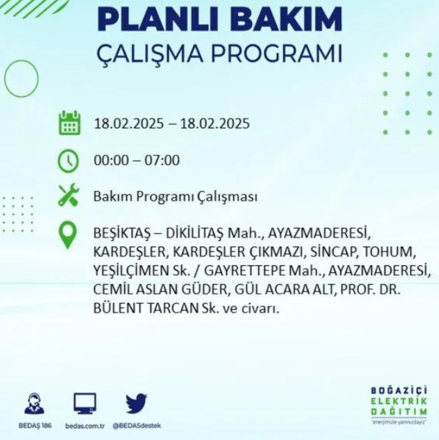 BEDAŞ açıkladı... İstanbul'da elektrik kesintisi: 18 Şubat'ta hangi mahalleler etkilenecek?