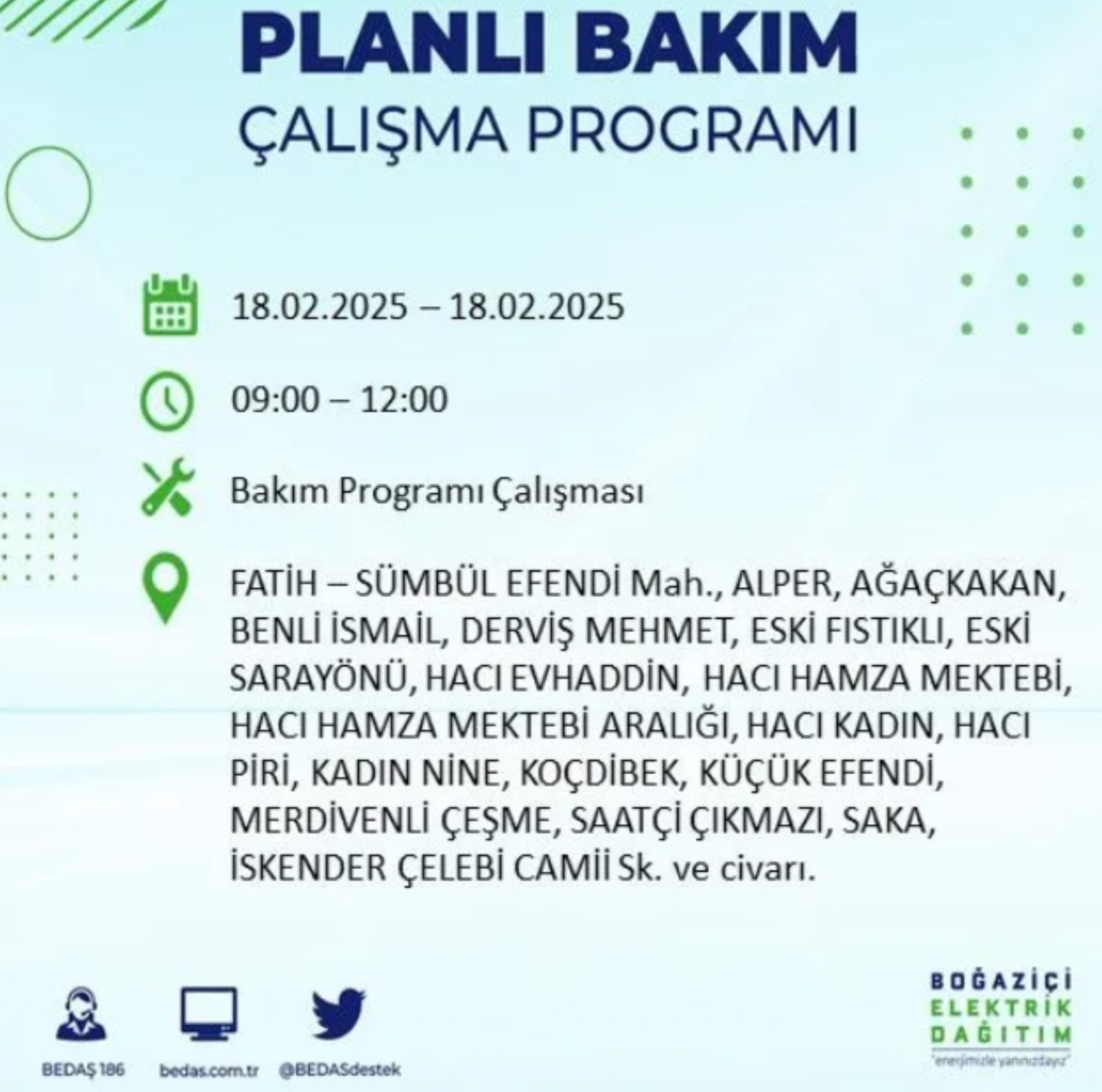 BEDAŞ açıkladı... İstanbul'da elektrik kesintisi: 18 Şubat'ta hangi mahalleler etkilenecek?