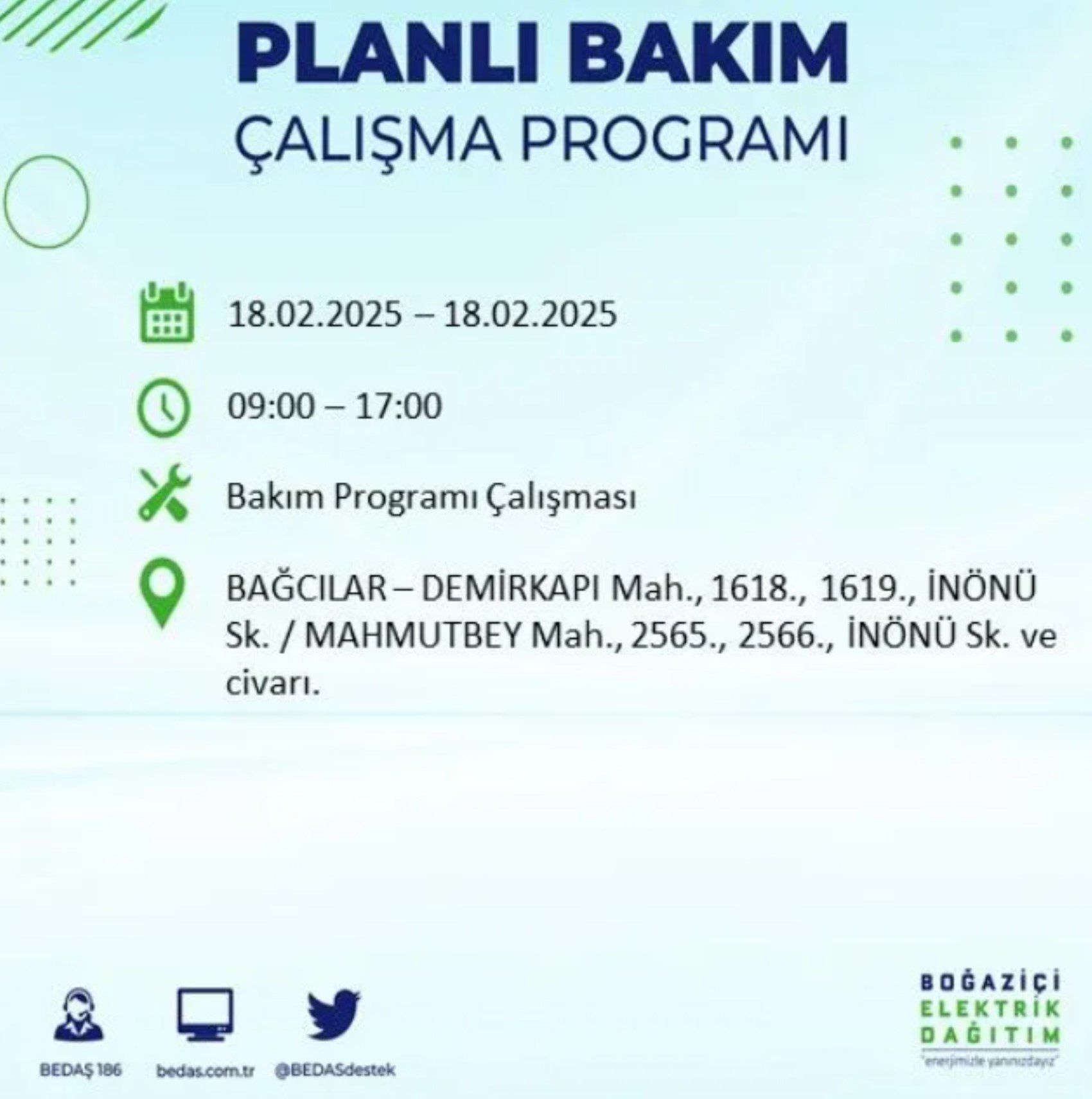 BEDAŞ açıkladı... İstanbul'da elektrik kesintisi: 18 Şubat'ta hangi mahalleler etkilenecek?