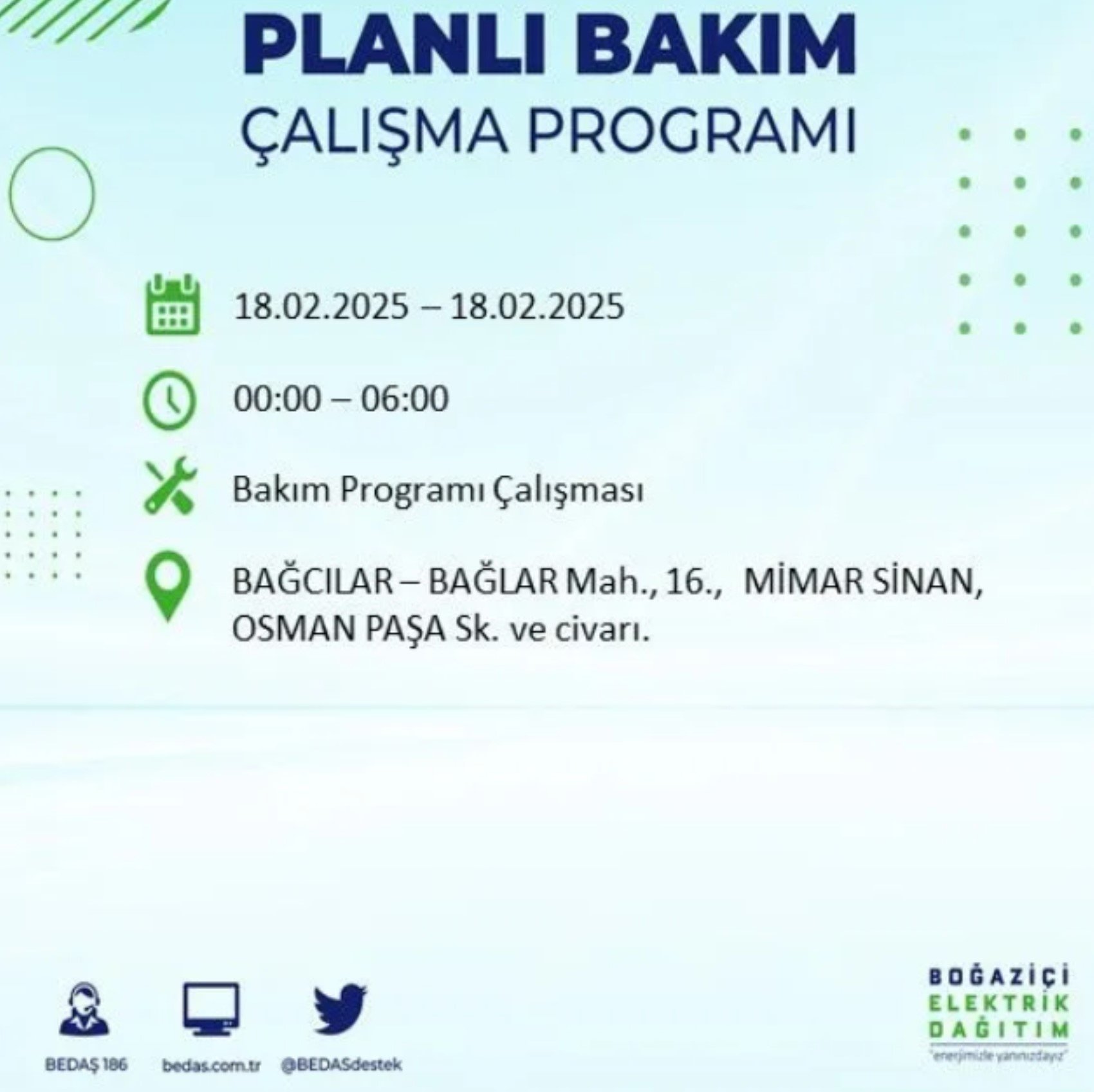 BEDAŞ açıkladı... İstanbul'da elektrik kesintisi: 18 Şubat'ta hangi mahalleler etkilenecek?