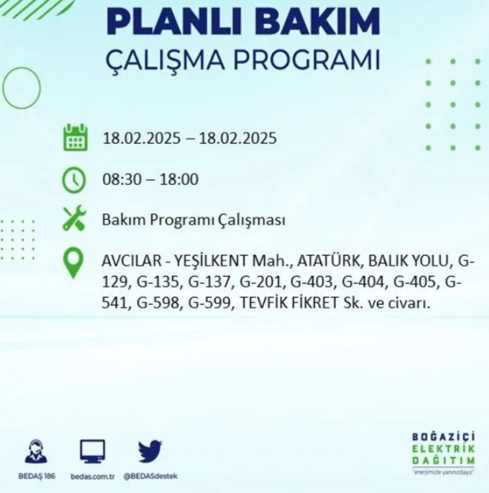 BEDAŞ açıkladı... İstanbul'da elektrik kesintisi: 18 Şubat'ta hangi mahalleler etkilenecek?