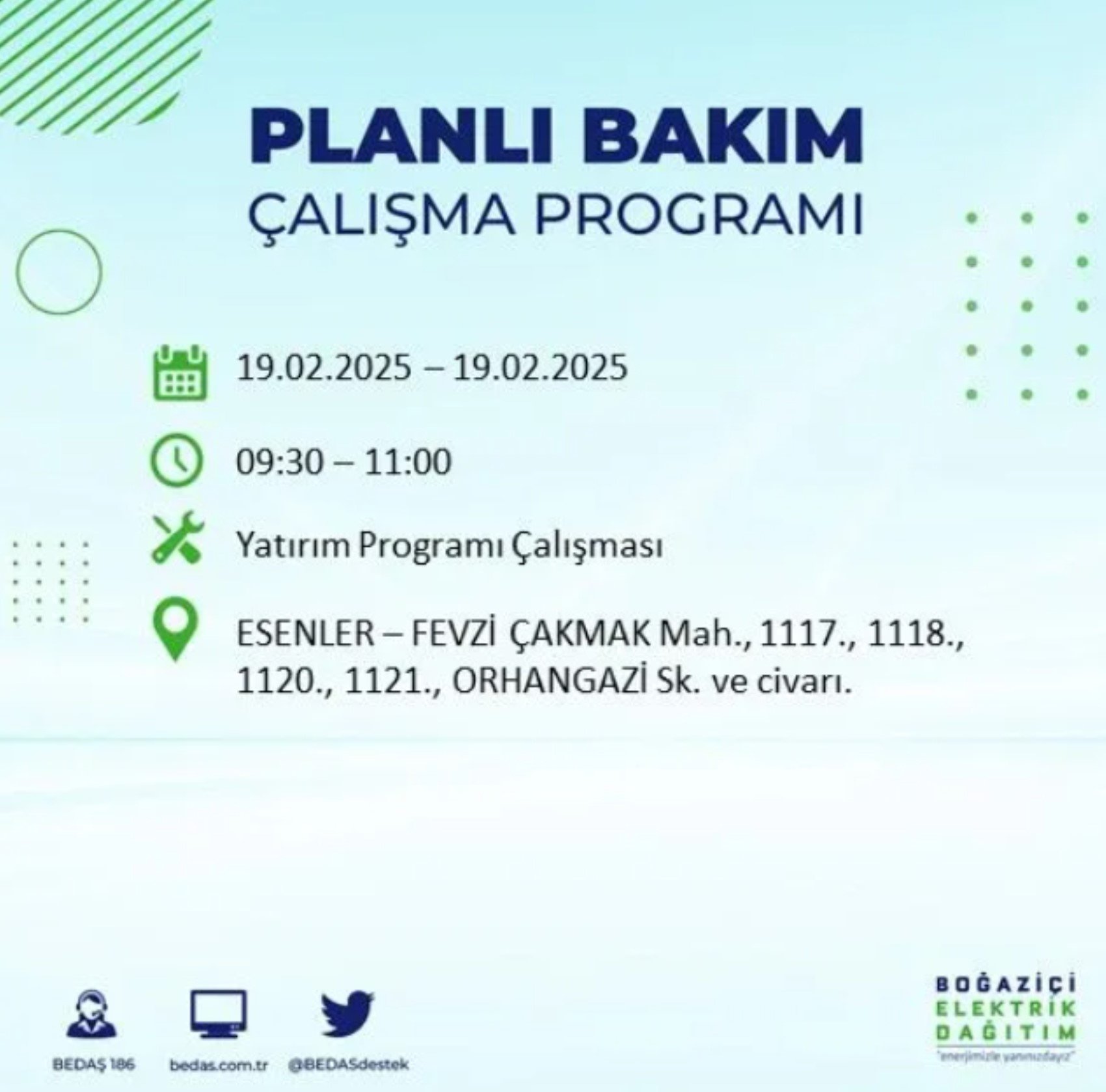 BEDAŞ açıkladı... İstanbul'da elektrik kesintisi: 19 Şubat'ta hangi mahalleler etkilenecek?