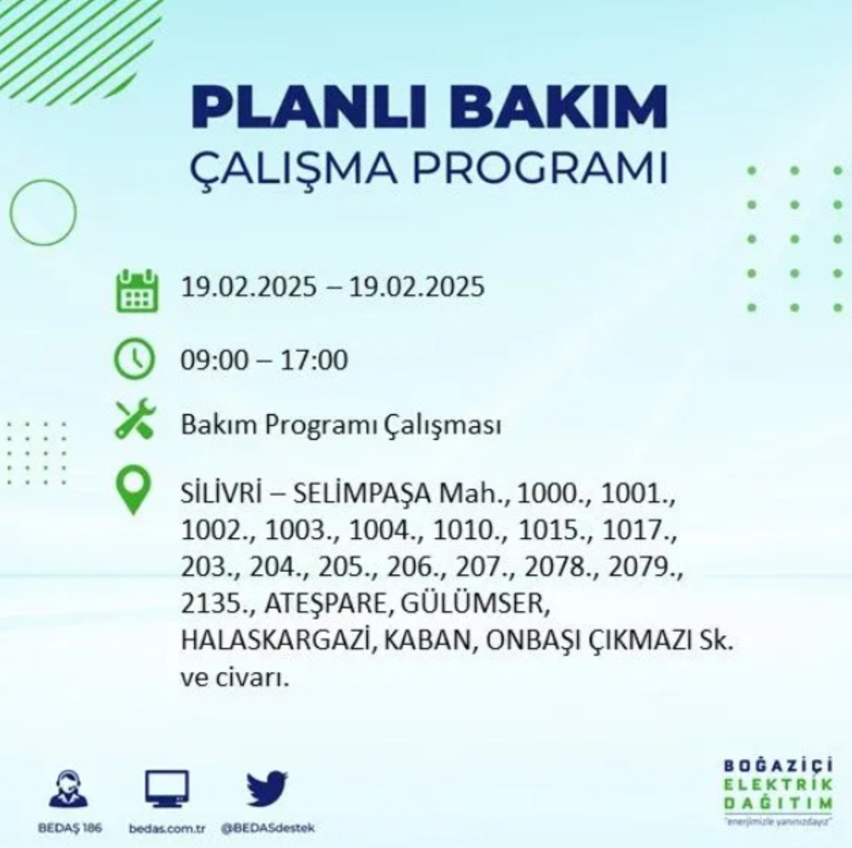 BEDAŞ açıkladı... İstanbul'da elektrik kesintisi: 19 Şubat'ta hangi mahalleler etkilenecek?