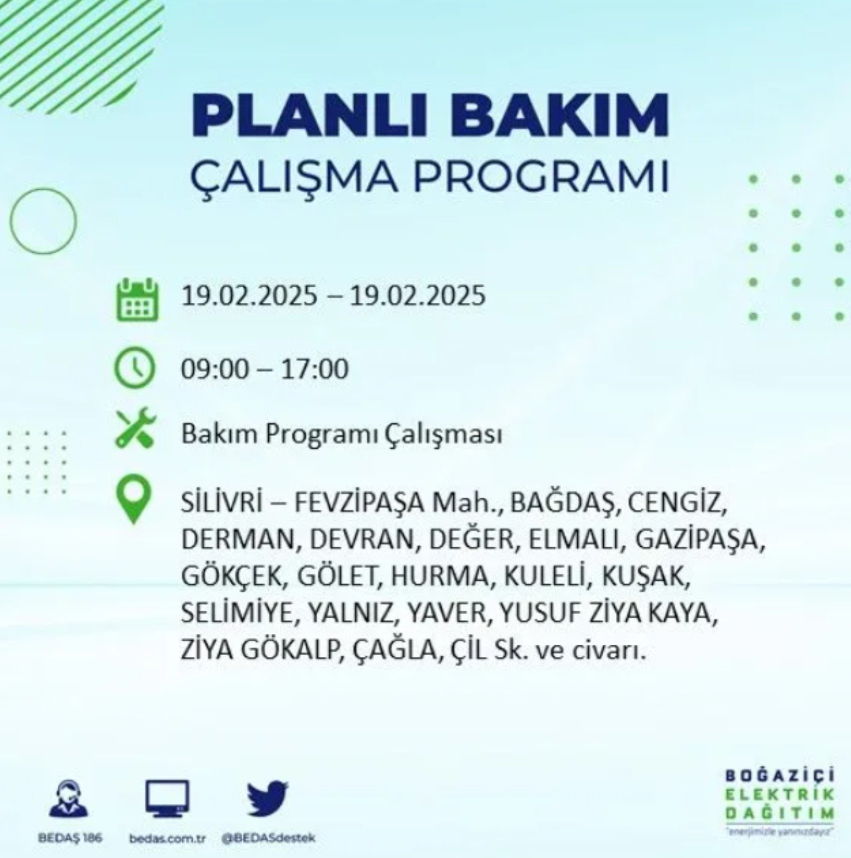 BEDAŞ açıkladı... İstanbul'da elektrik kesintisi: 19 Şubat'ta hangi mahalleler etkilenecek?