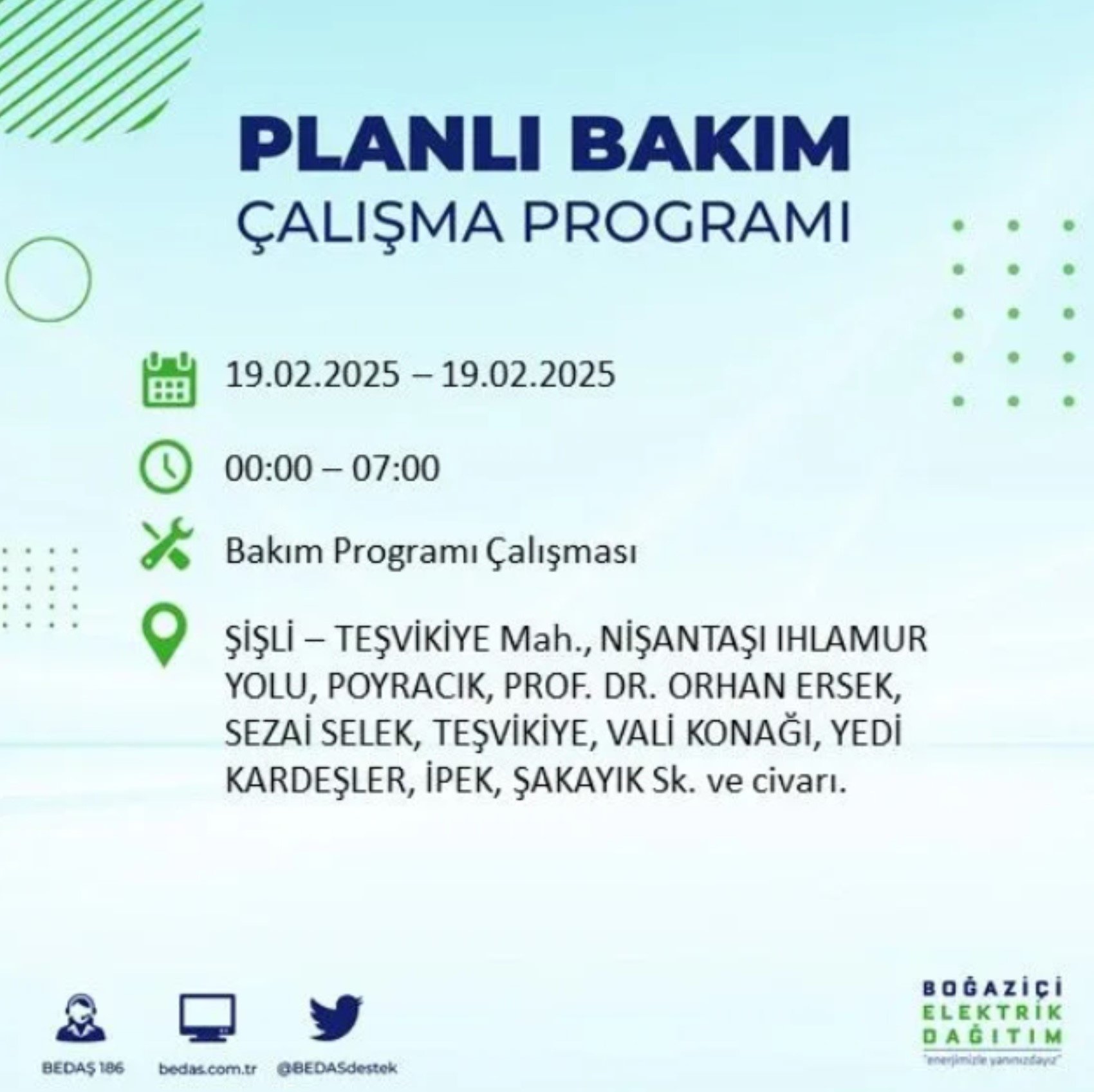 BEDAŞ açıkladı... İstanbul'da elektrik kesintisi: 19 Şubat'ta hangi mahalleler etkilenecek?