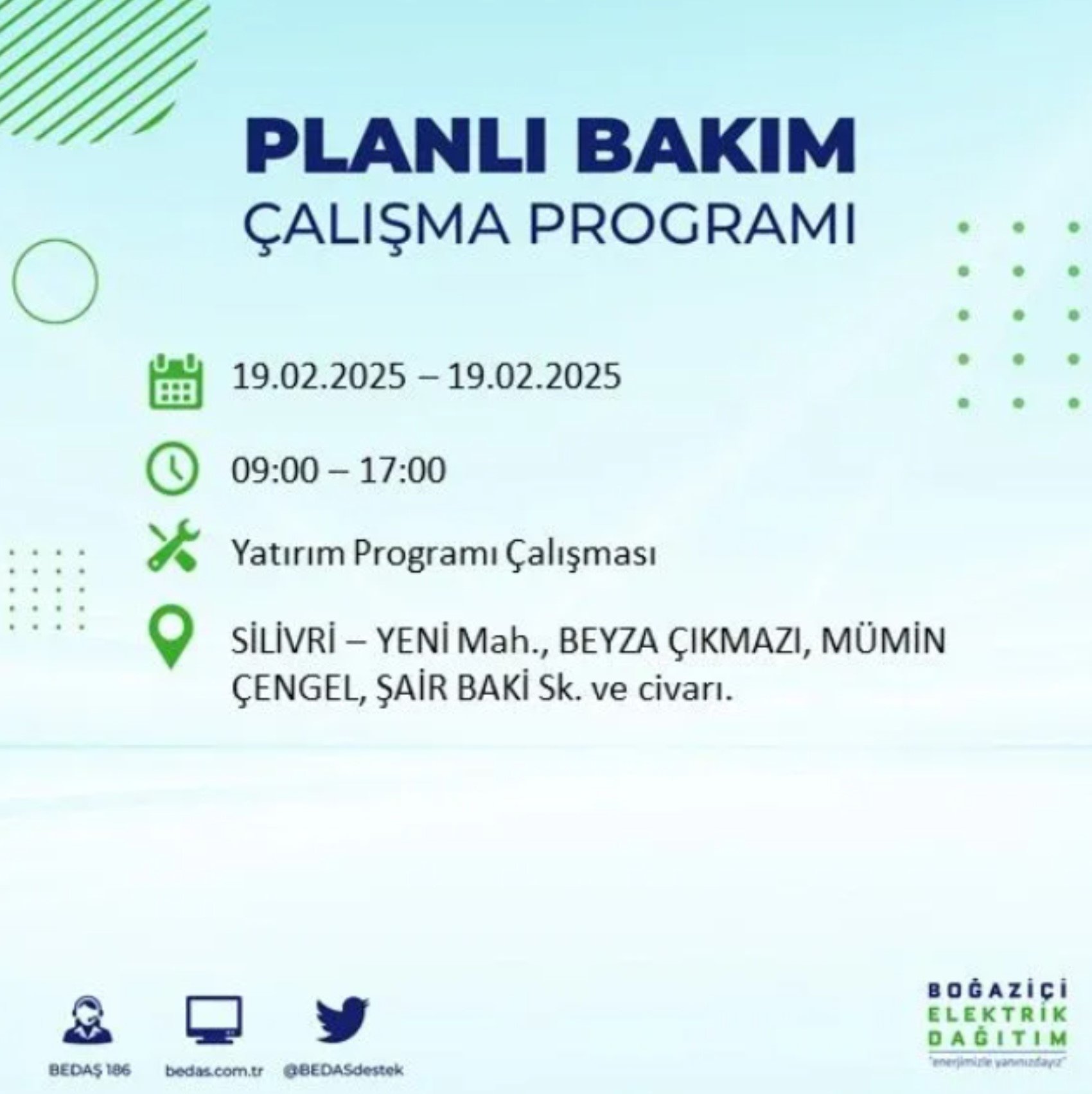 BEDAŞ açıkladı... İstanbul'da elektrik kesintisi: 19 Şubat'ta hangi mahalleler etkilenecek?