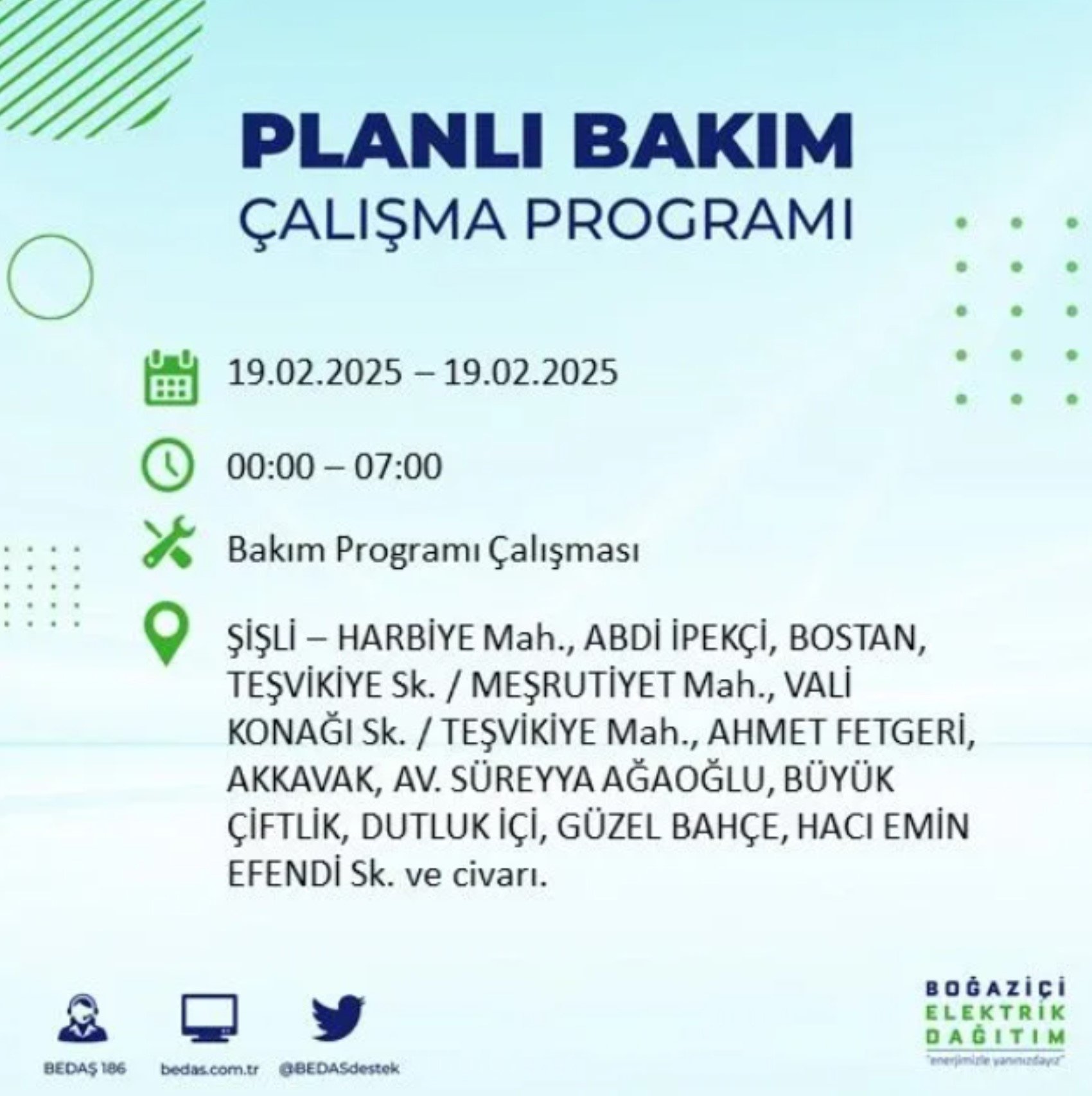 BEDAŞ açıkladı... İstanbul'da elektrik kesintisi: 19 Şubat'ta hangi mahalleler etkilenecek?