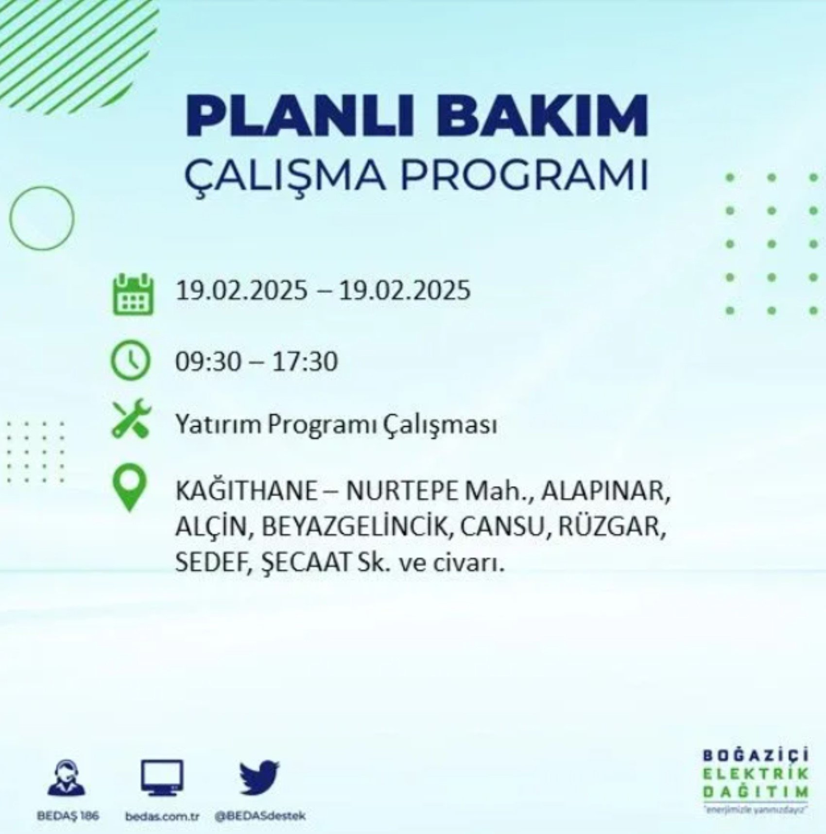 BEDAŞ açıkladı... İstanbul'da elektrik kesintisi: 19 Şubat'ta hangi mahalleler etkilenecek?