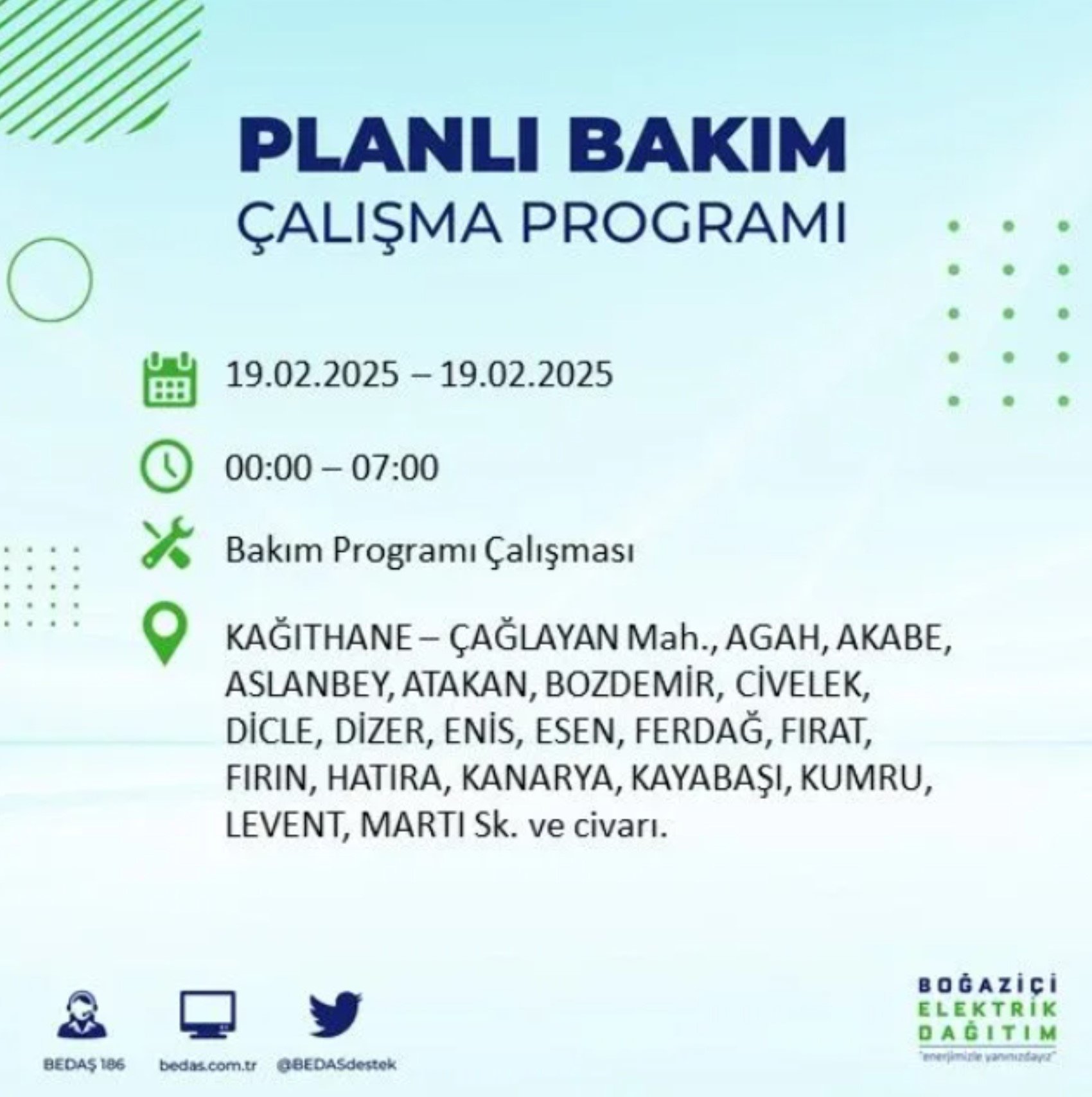 BEDAŞ açıkladı... İstanbul'da elektrik kesintisi: 19 Şubat'ta hangi mahalleler etkilenecek?