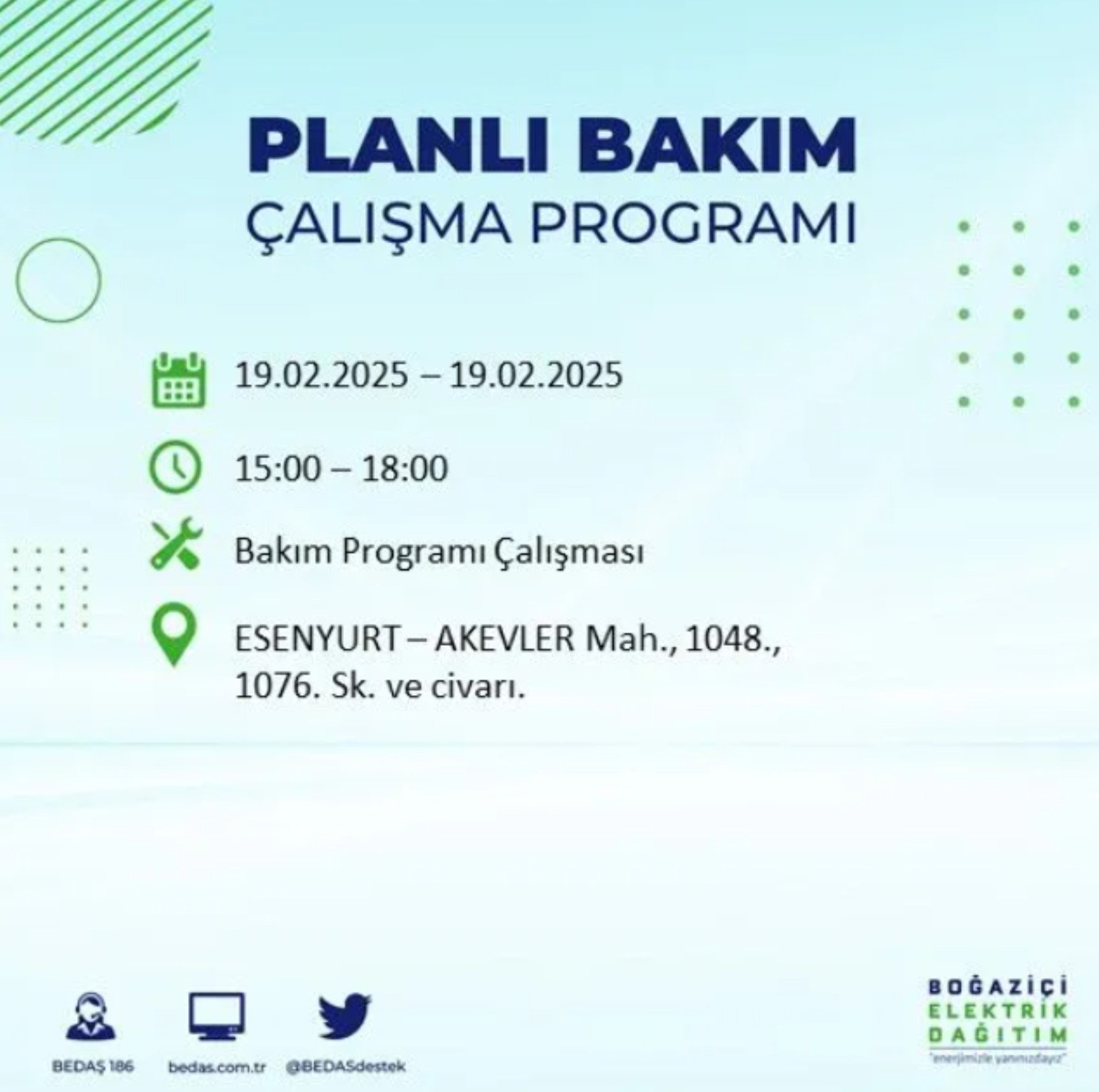 BEDAŞ açıkladı... İstanbul'da elektrik kesintisi: 19 Şubat'ta hangi mahalleler etkilenecek?