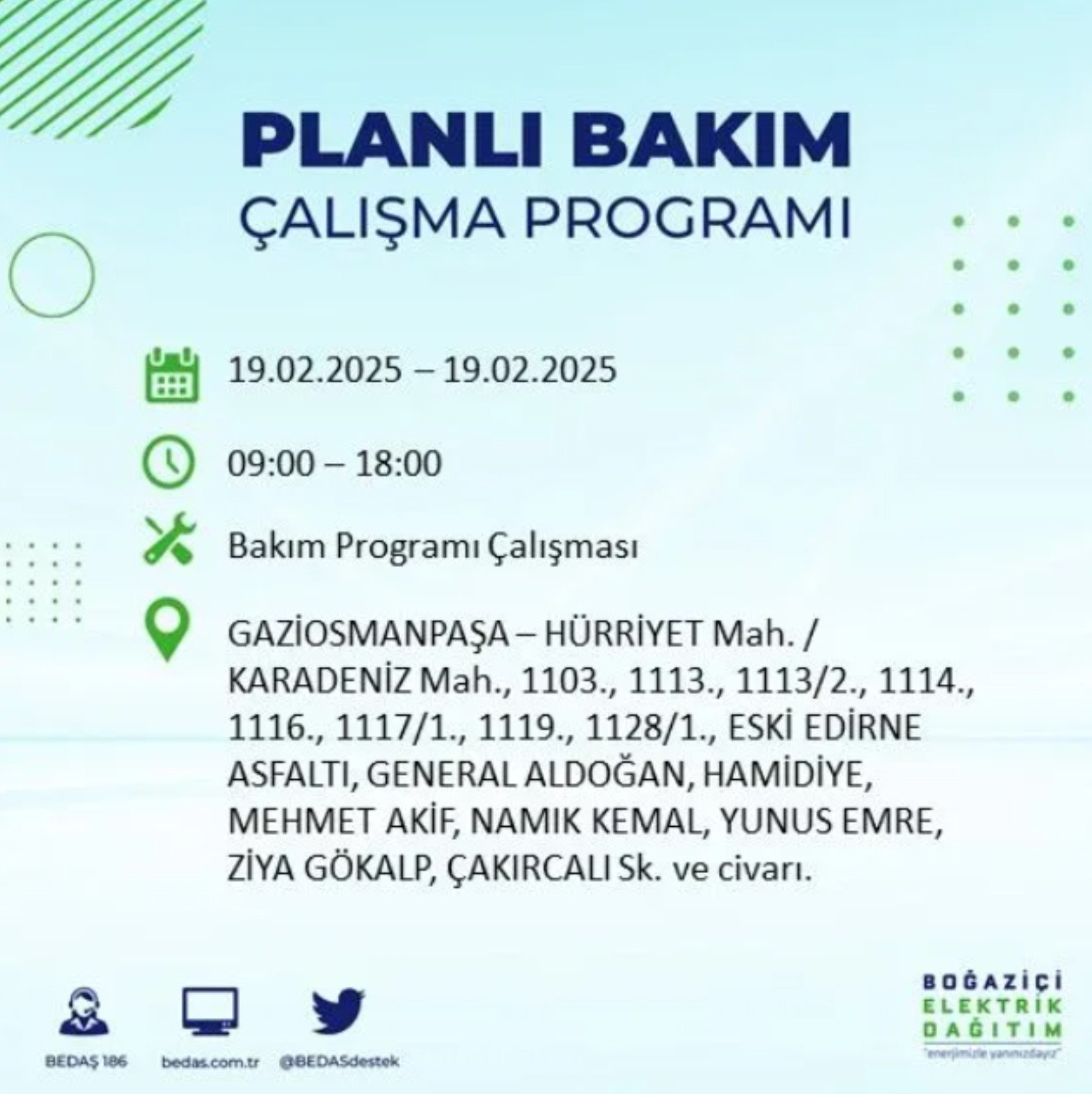 BEDAŞ açıkladı... İstanbul'da elektrik kesintisi: 19 Şubat'ta hangi mahalleler etkilenecek?