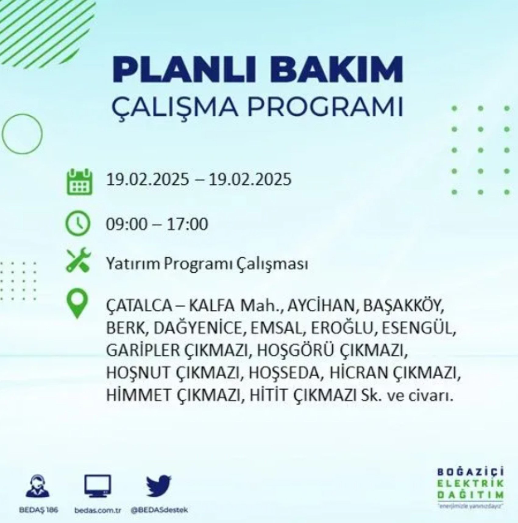 BEDAŞ açıkladı... İstanbul'da elektrik kesintisi: 19 Şubat'ta hangi mahalleler etkilenecek?