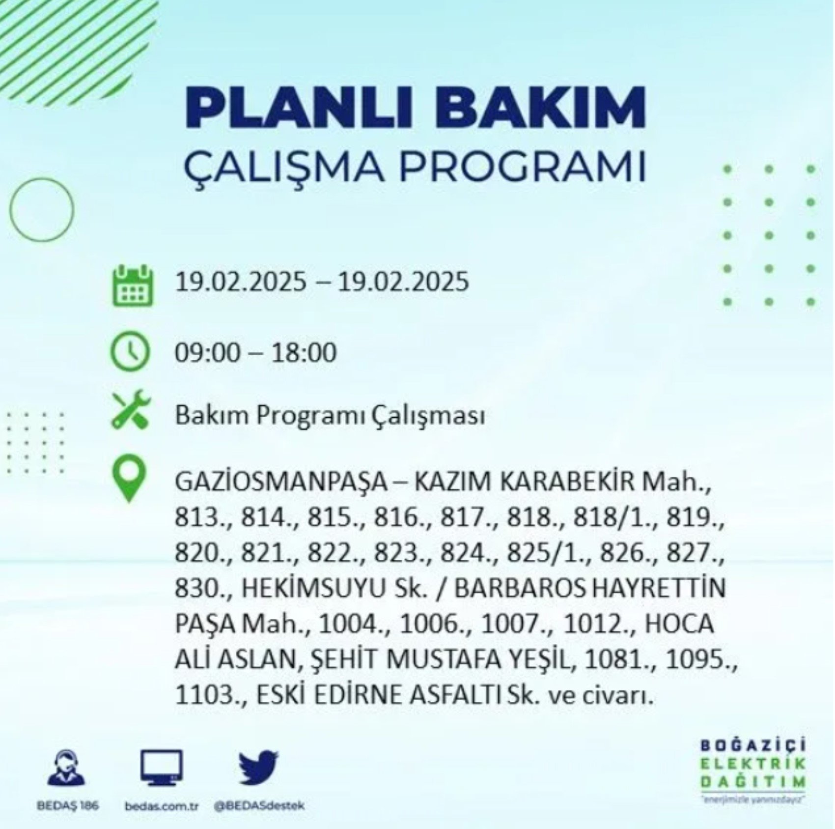 BEDAŞ açıkladı... İstanbul'da elektrik kesintisi: 19 Şubat'ta hangi mahalleler etkilenecek?