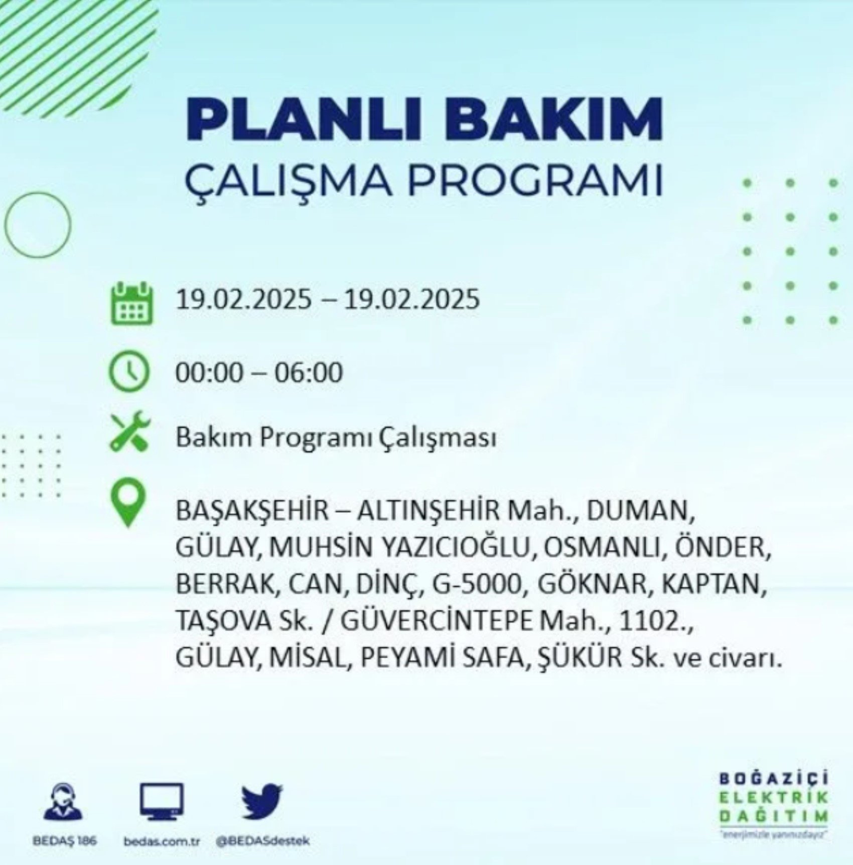 BEDAŞ açıkladı... İstanbul'da elektrik kesintisi: 19 Şubat'ta hangi mahalleler etkilenecek?