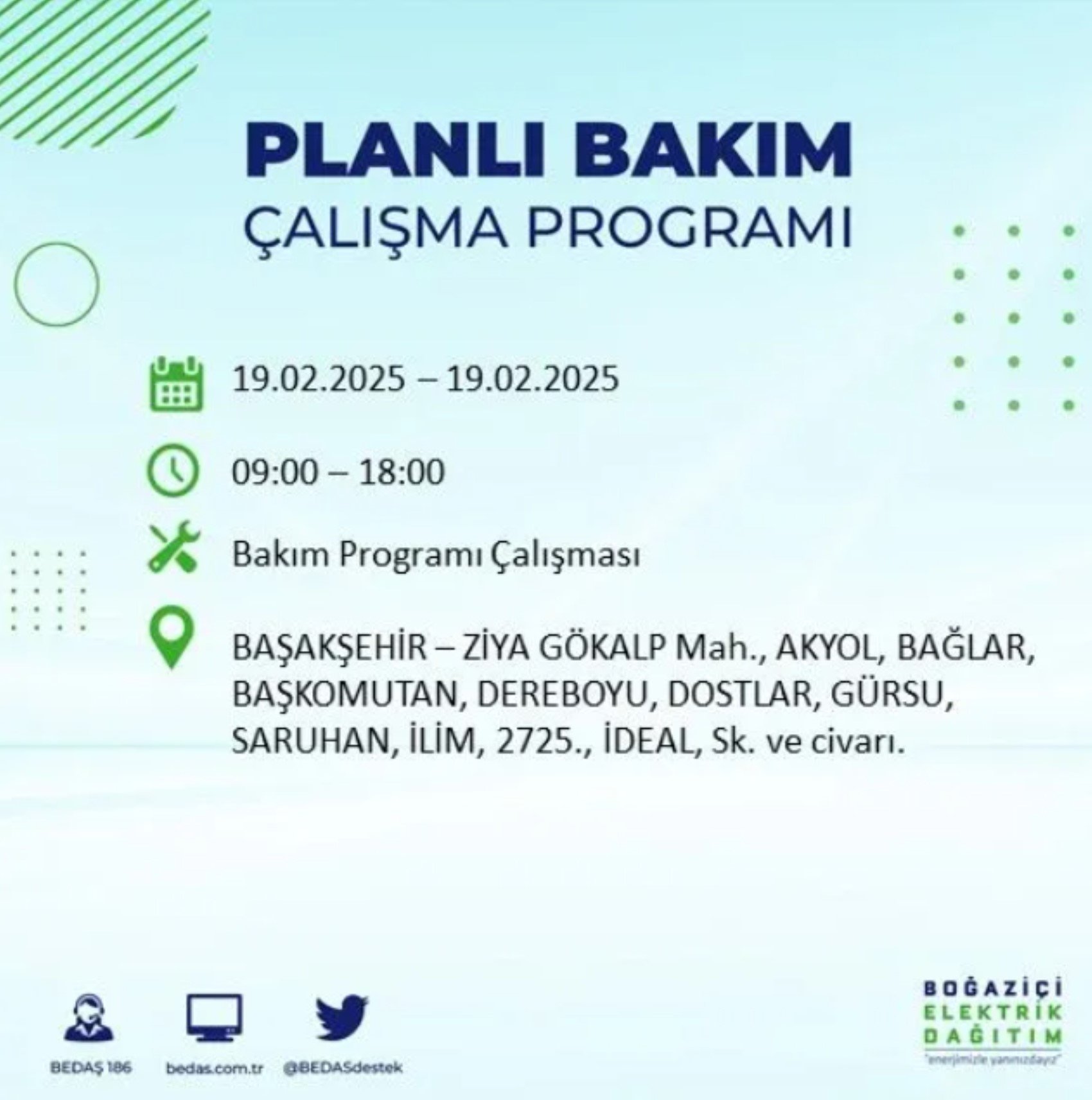 BEDAŞ açıkladı... İstanbul'da elektrik kesintisi: 19 Şubat'ta hangi mahalleler etkilenecek?