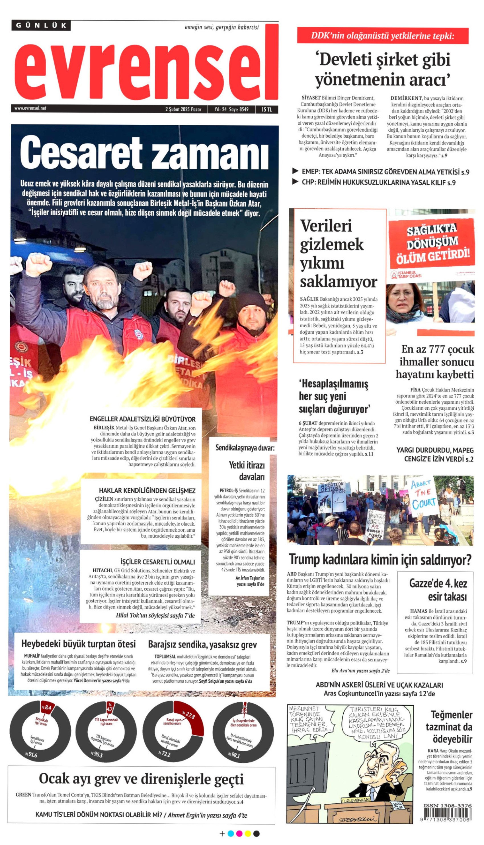2 Şubat 2025 gazete manşetleri: ‘Teğmenleri ‘verilmeyen emre itaatsizlikten’ ihraç etmişler!'