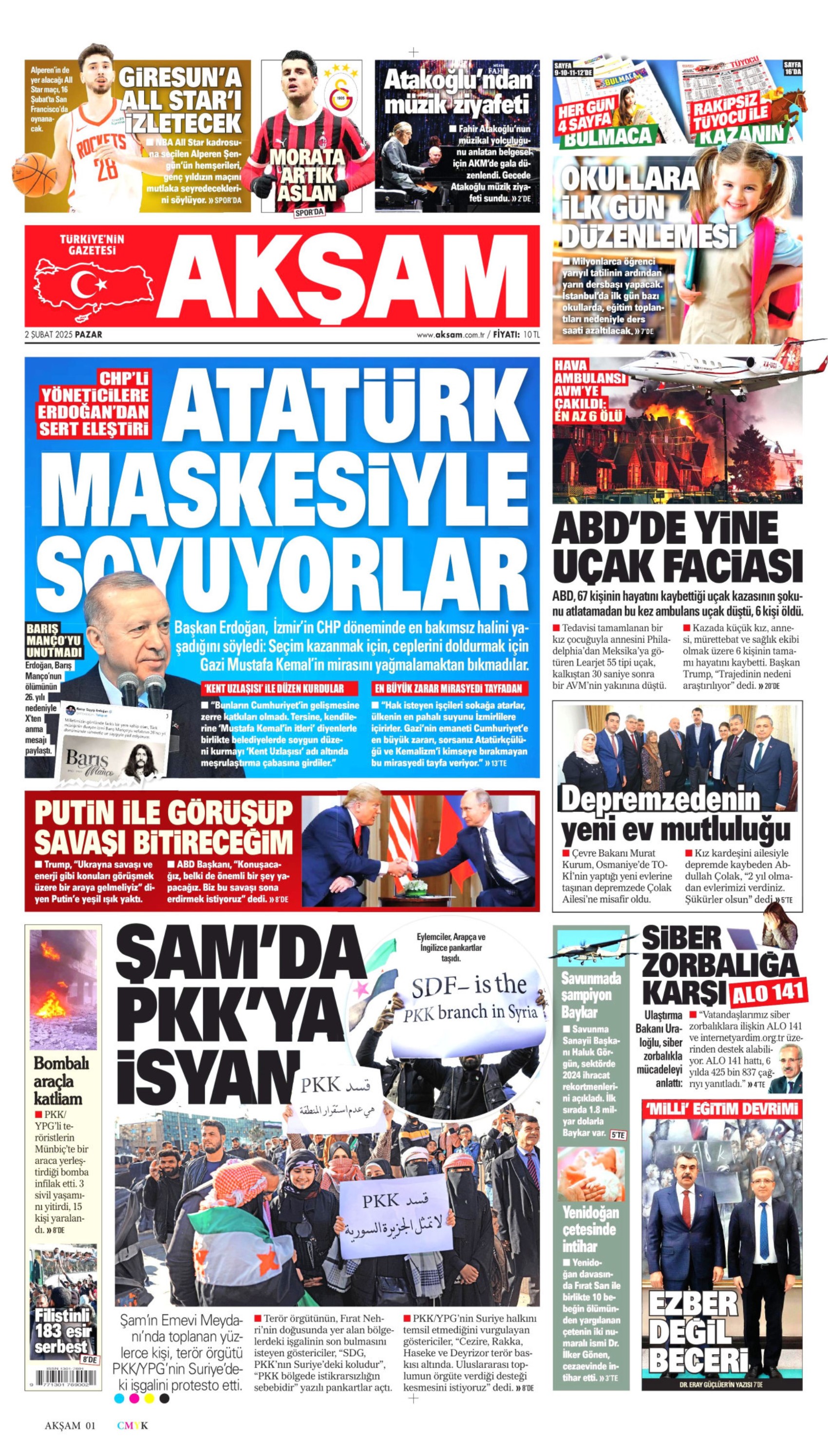 2 Şubat 2025 gazete manşetleri: ‘Teğmenleri ‘verilmeyen emre itaatsizlikten’ ihraç etmişler!'