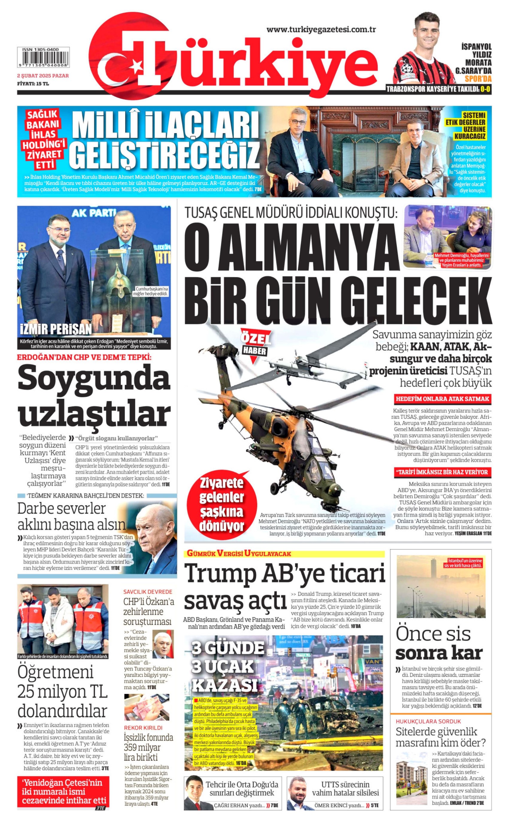 2 Şubat 2025 gazete manşetleri: ‘Teğmenleri ‘verilmeyen emre itaatsizlikten’ ihraç etmişler!'