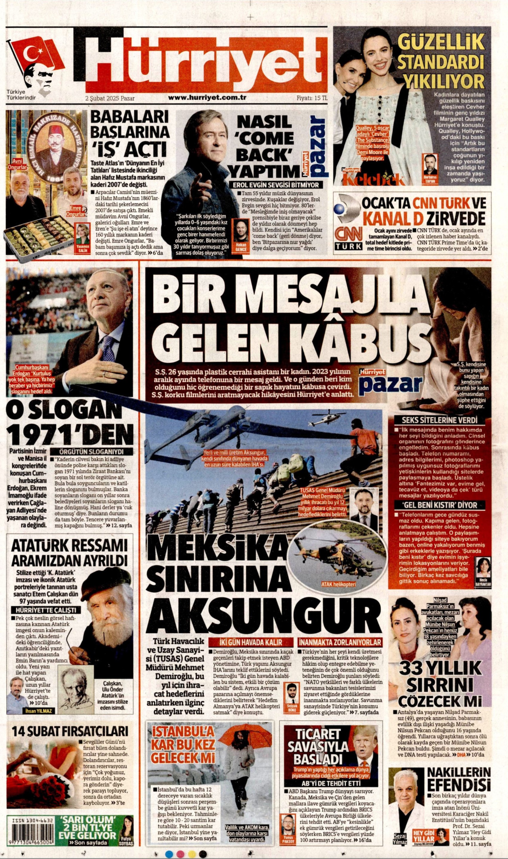 2 Şubat 2025 gazete manşetleri: ‘Teğmenleri ‘verilmeyen emre itaatsizlikten’ ihraç etmişler!'