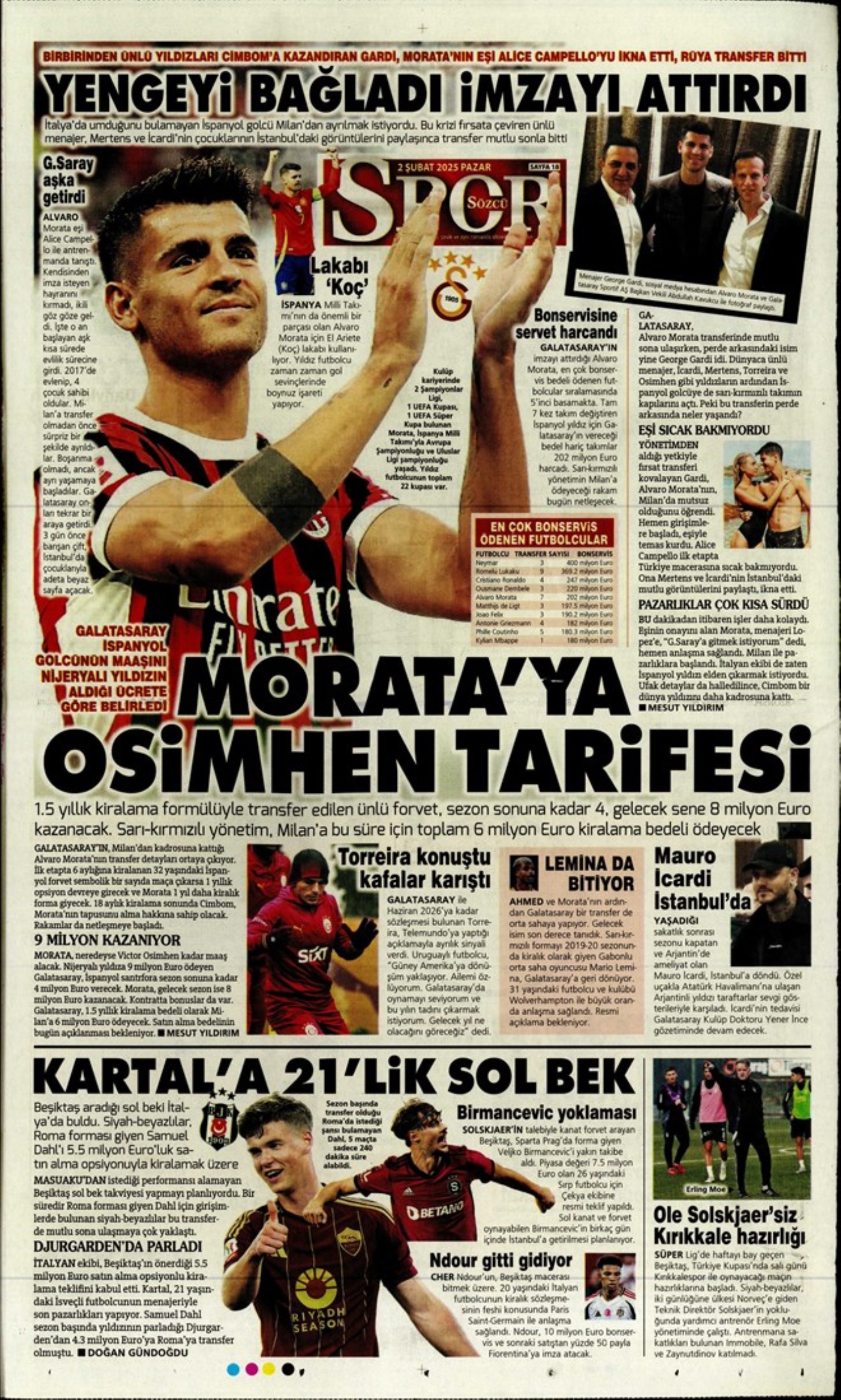 Sporun manşetleri: Fenerbahçe'de hareketli saatler: Maximin 'out' Son 'in'