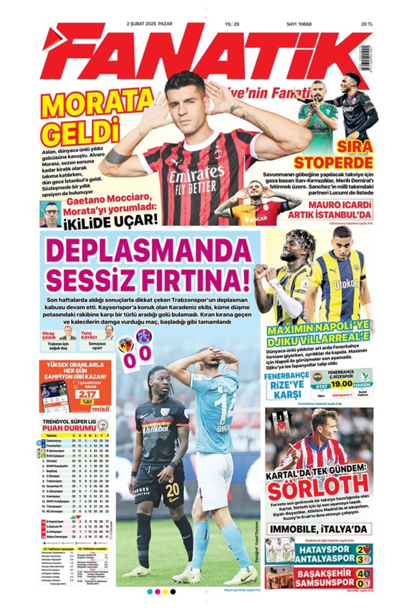 Sporun manşetleri: Fenerbahçe'de hareketli saatler: Maximin 'out' Son 'in'