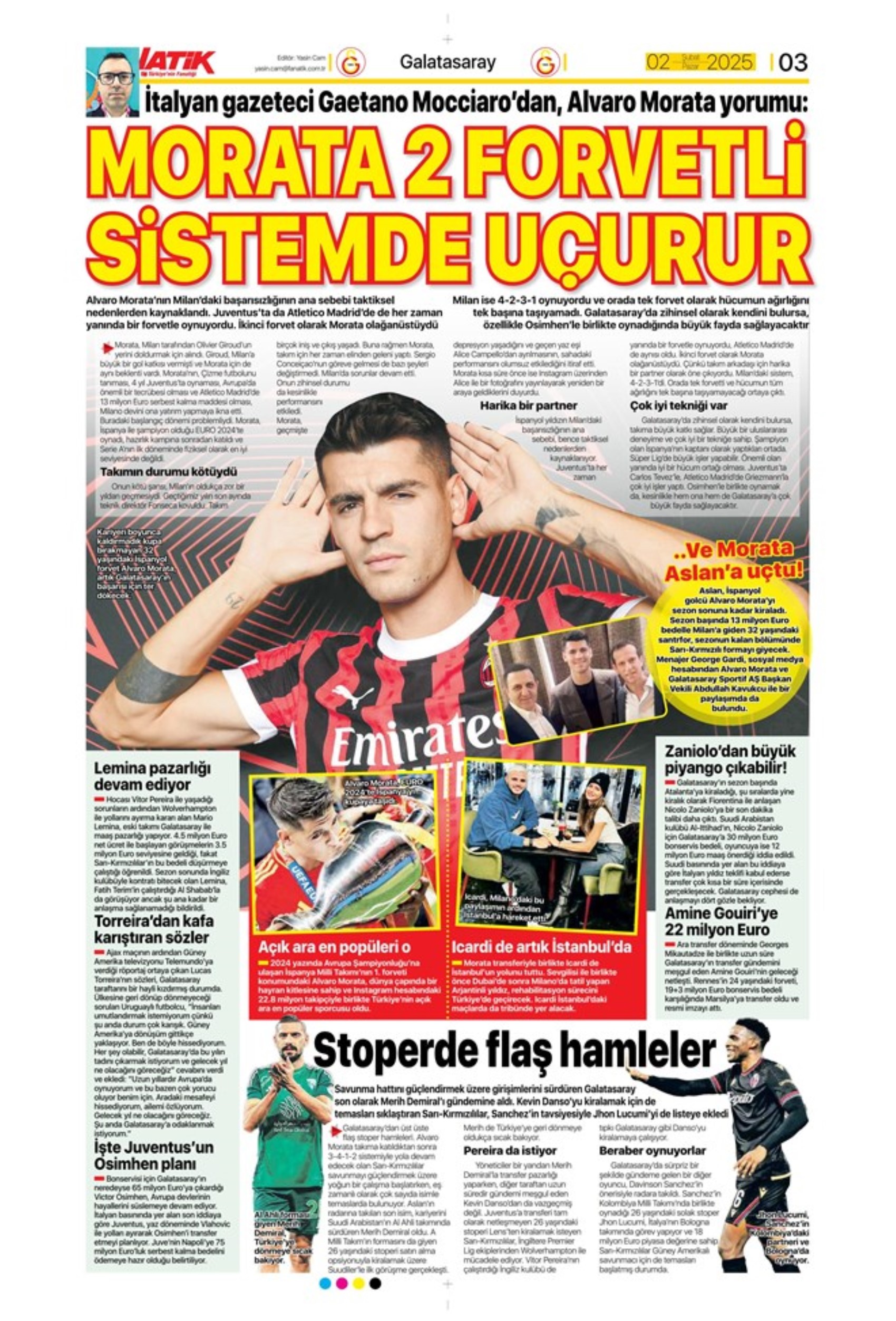 Sporun manşetleri: Fenerbahçe'de hareketli saatler: Maximin 'out' Son 'in'