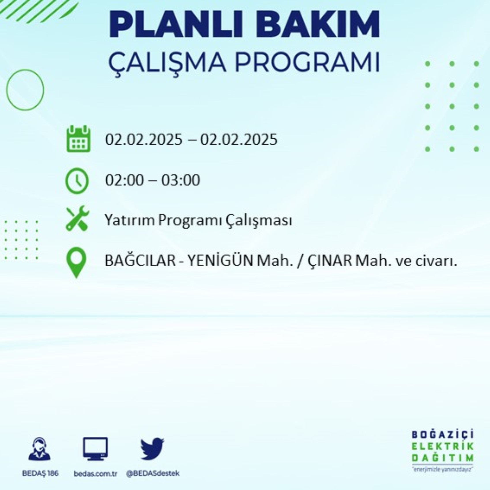 BEDAŞ açıkladı... İstanbul'da elektrik kesintisi: 2 Şubat'ta hangi mahalleler etkilenecek?