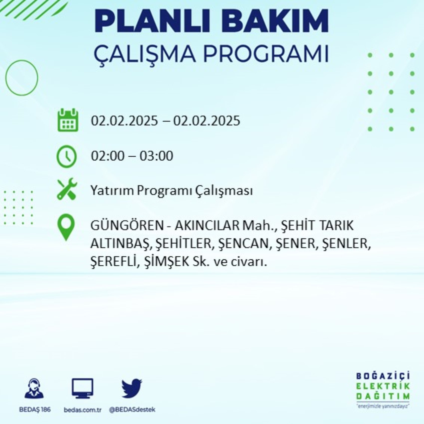 BEDAŞ açıkladı... İstanbul'da elektrik kesintisi: 2 Şubat'ta hangi mahalleler etkilenecek?