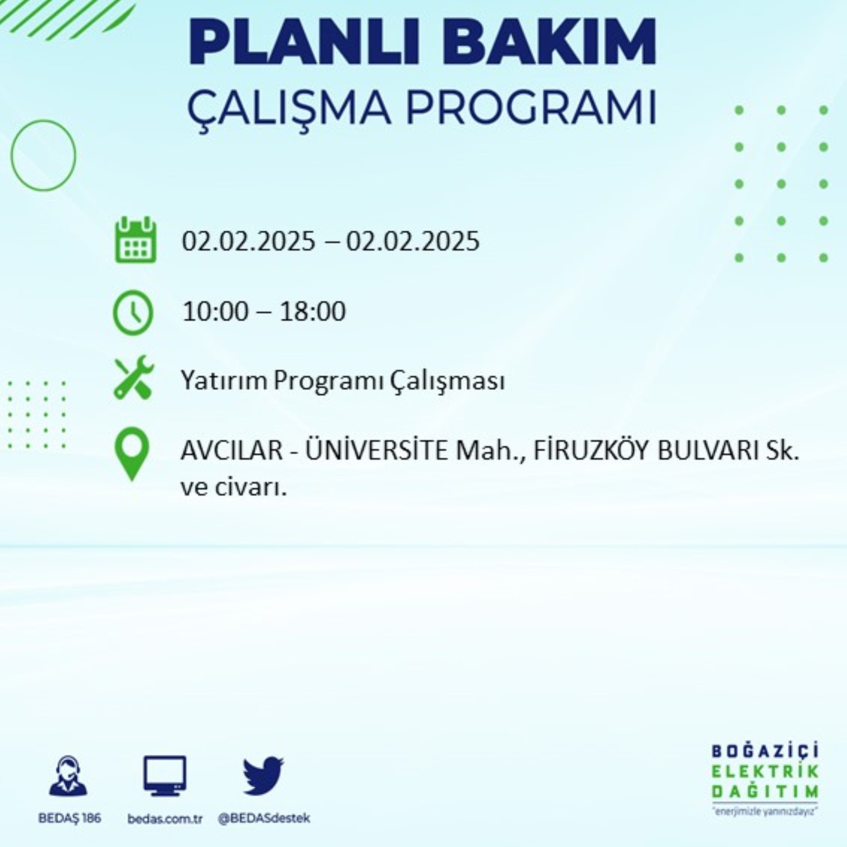 BEDAŞ açıkladı... İstanbul'da elektrik kesintisi: 2 Şubat'ta hangi mahalleler etkilenecek?