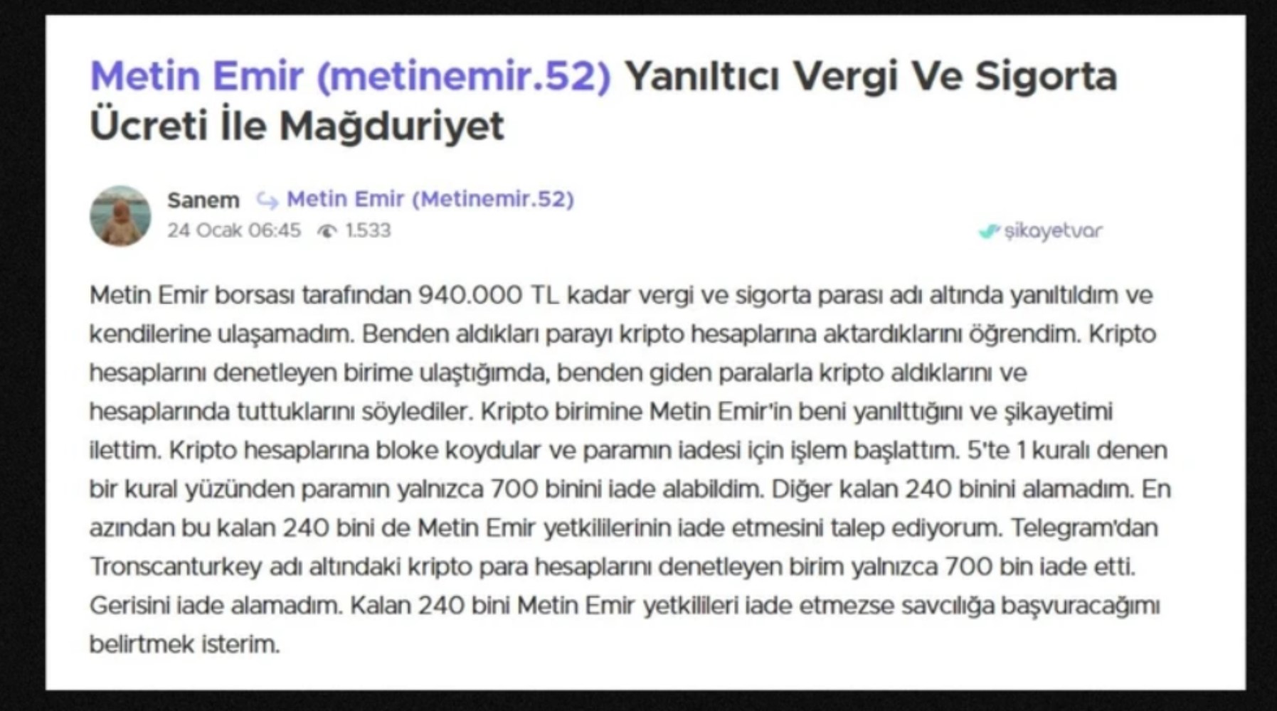 Kripto tuzak: 'Bitcoin yorumcusu' hakkında dolandırıcılık iddiası!