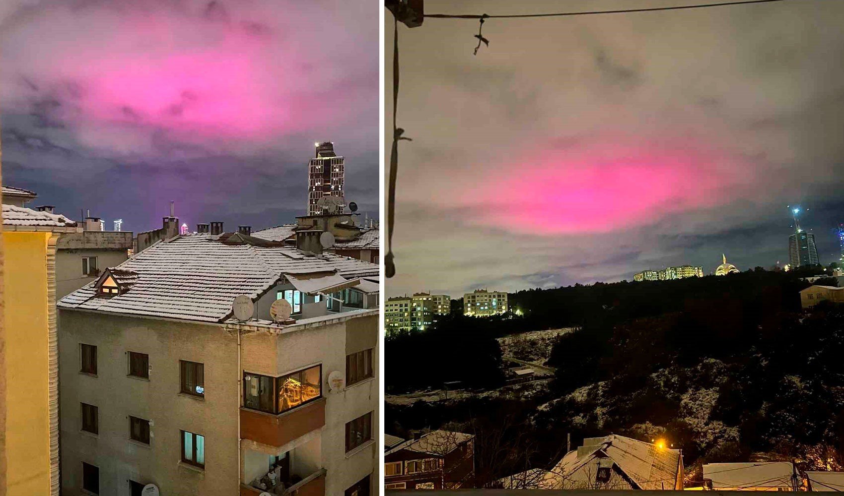 İstanbul'da kar yağışından sonra görülen pembe bulutlar heyecan yarattı! Nedeni belli oldu