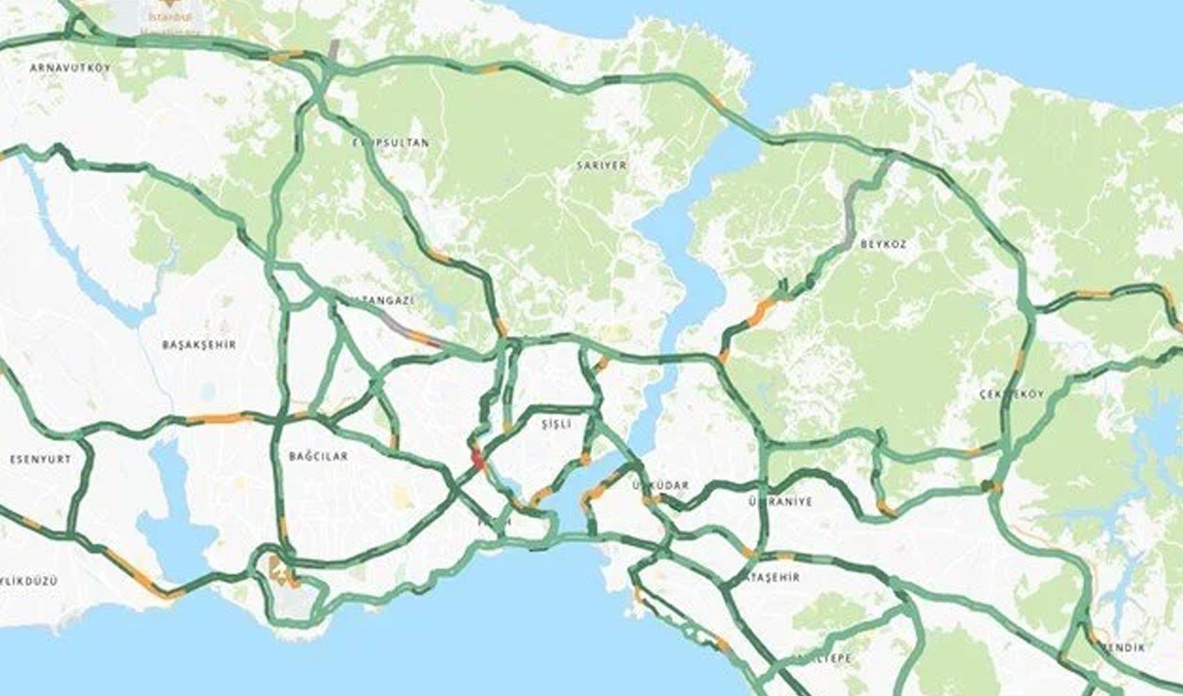 İstanbul trafiğinde ender görülen manzara