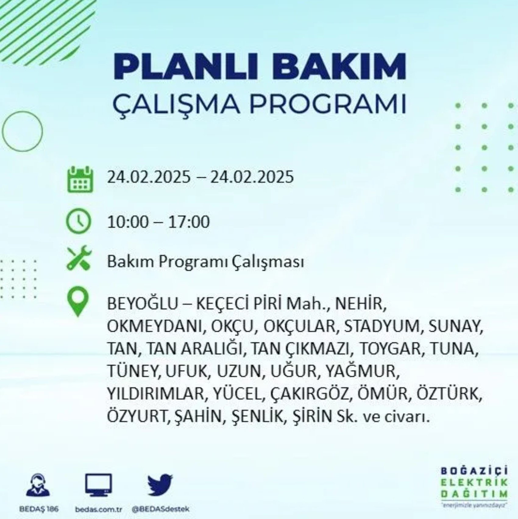 BEDAŞ açıkladı... İstanbul'da elektrik kesintisi: 24 Şubat'ta hangi mahalleler etkilenecek?