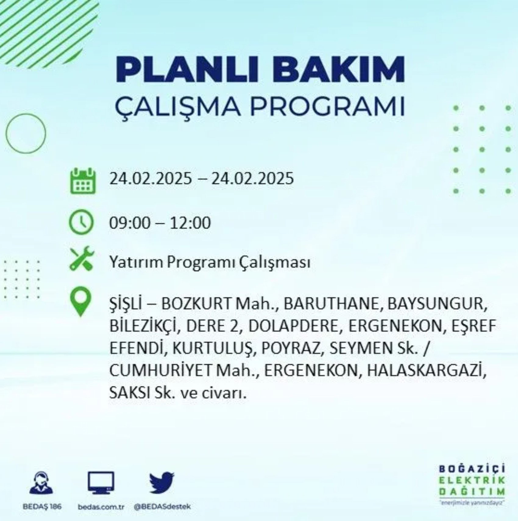 BEDAŞ açıkladı... İstanbul'da elektrik kesintisi: 24 Şubat'ta hangi mahalleler etkilenecek?