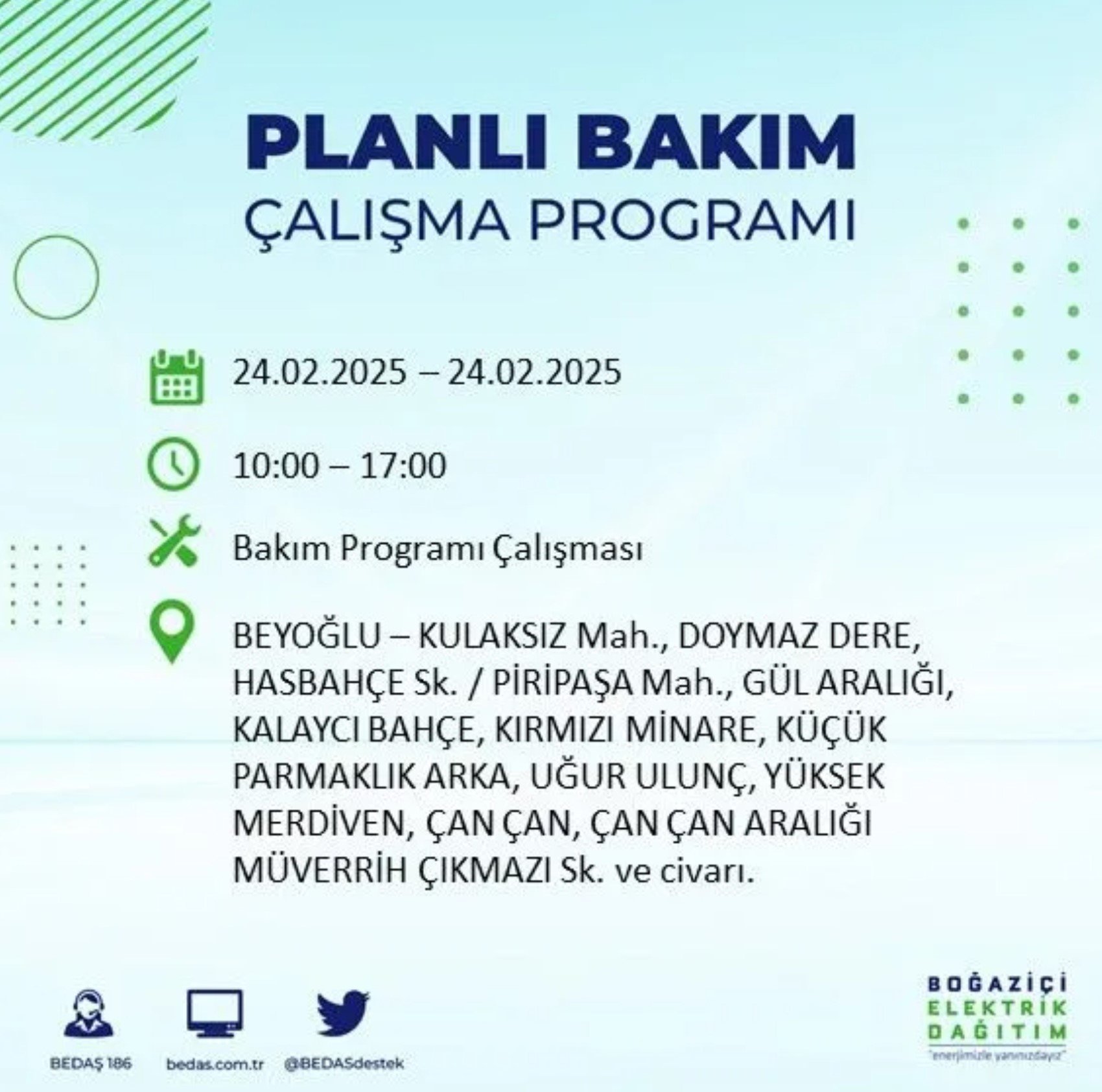 BEDAŞ açıkladı... İstanbul'da elektrik kesintisi: 24 Şubat'ta hangi mahalleler etkilenecek?