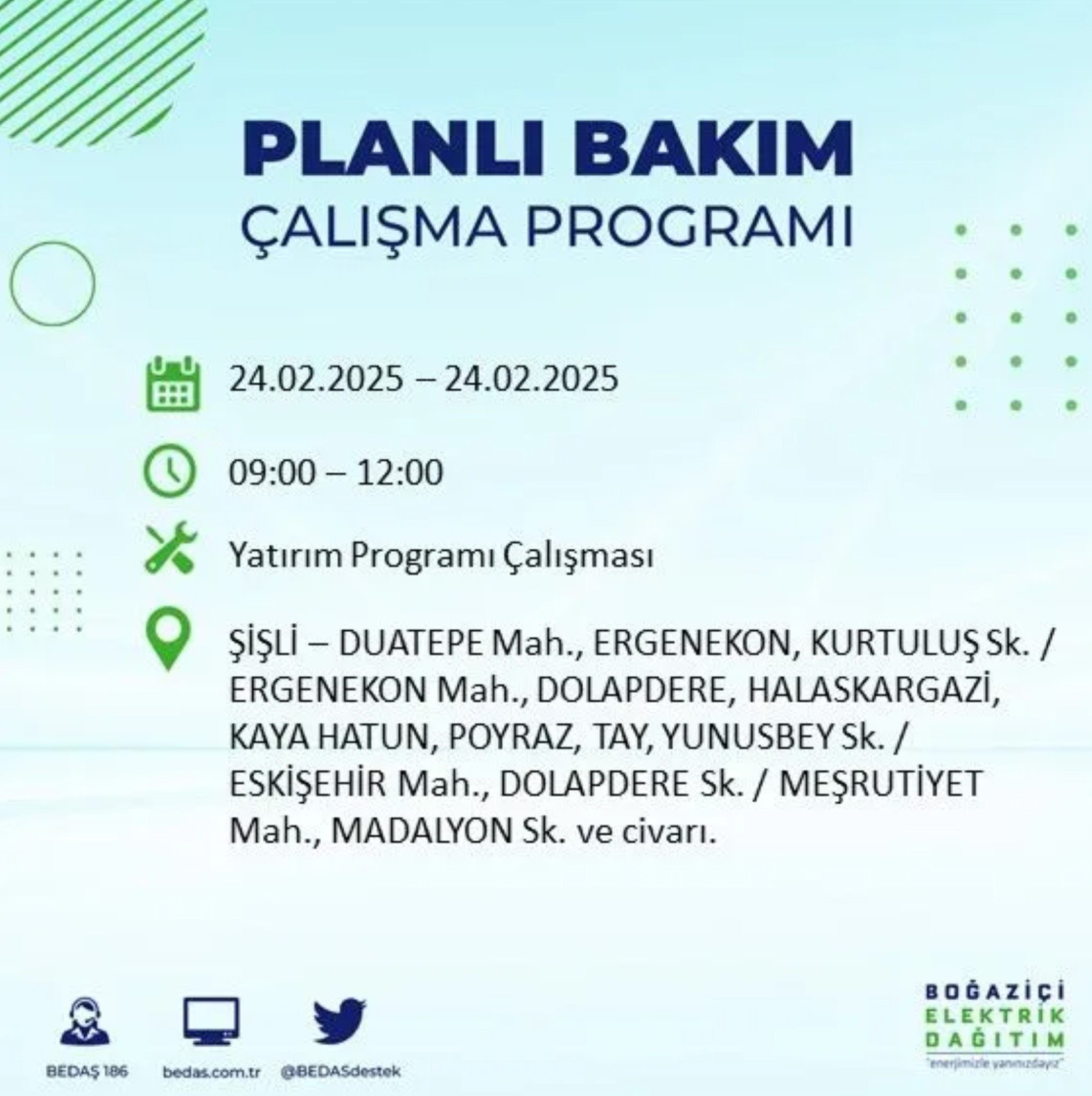 BEDAŞ açıkladı... İstanbul'da elektrik kesintisi: 24 Şubat'ta hangi mahalleler etkilenecek?